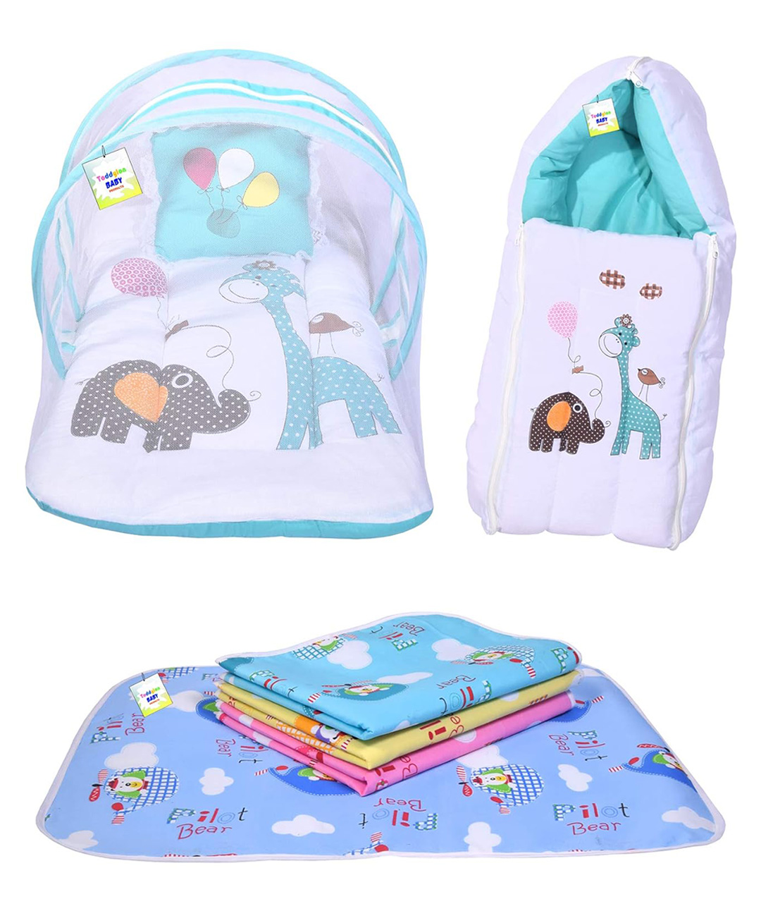 Toddylon Baby Bedding Set for New Born Sleeping Products - Blue-image-15