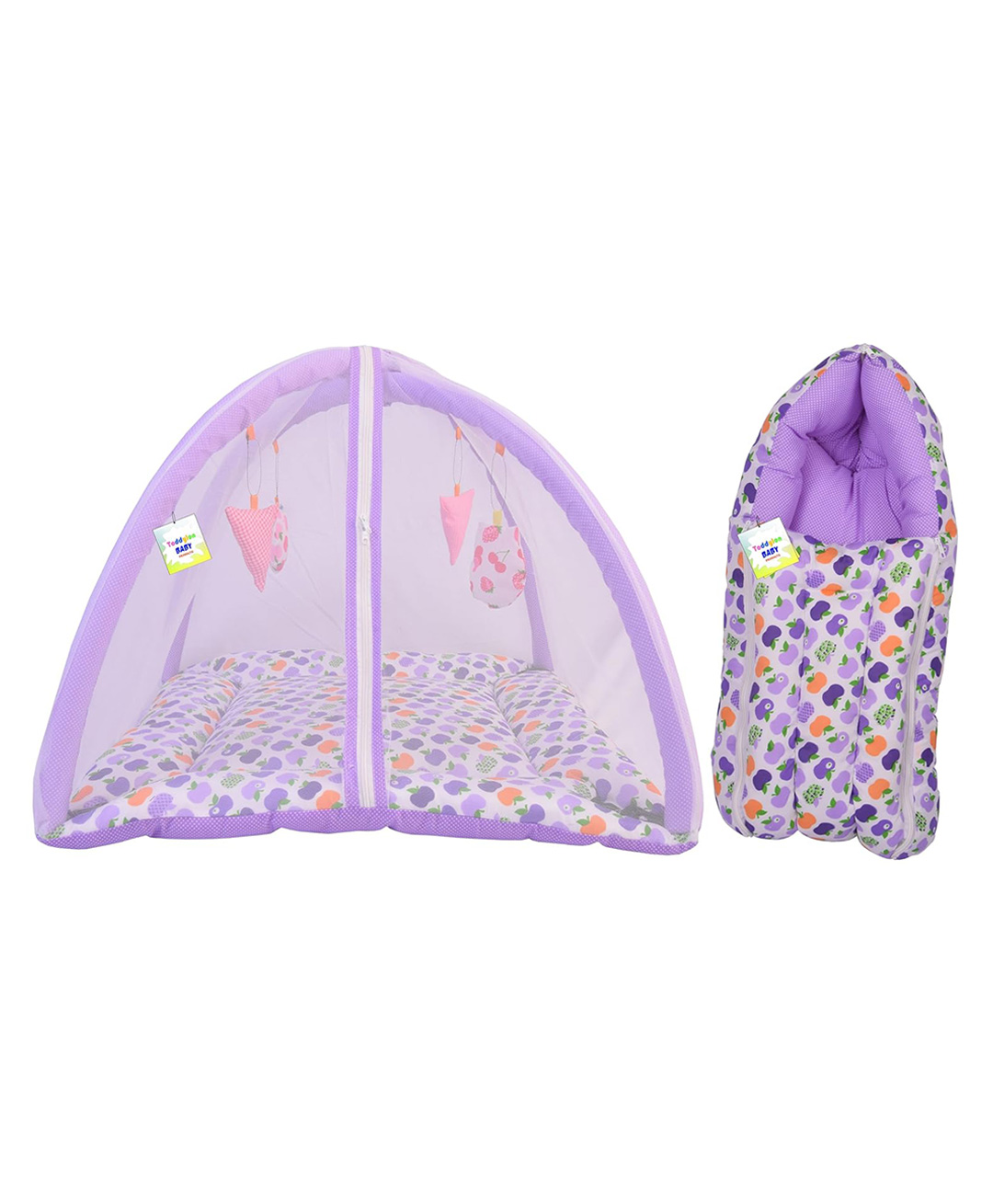 Toddylon Baby Bedding Set New Born Mattress with Net & Sleeping Bag - Purple-picture-24