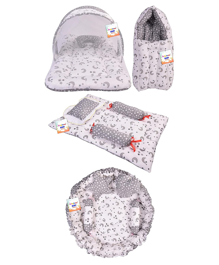 Toddylon Baby Bedding for New Born Sleeping Essential Products Combo - Grey-picture-34