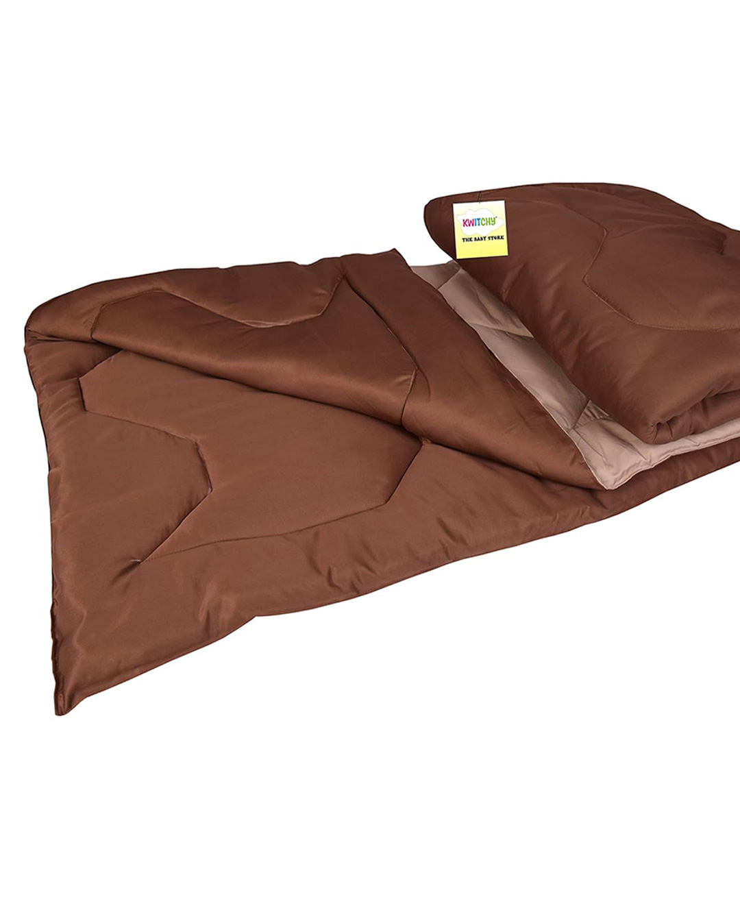 Kwitchy Baby Reversible Comforter New Born All Season Use Blanket - Brown & Cream-picture-23