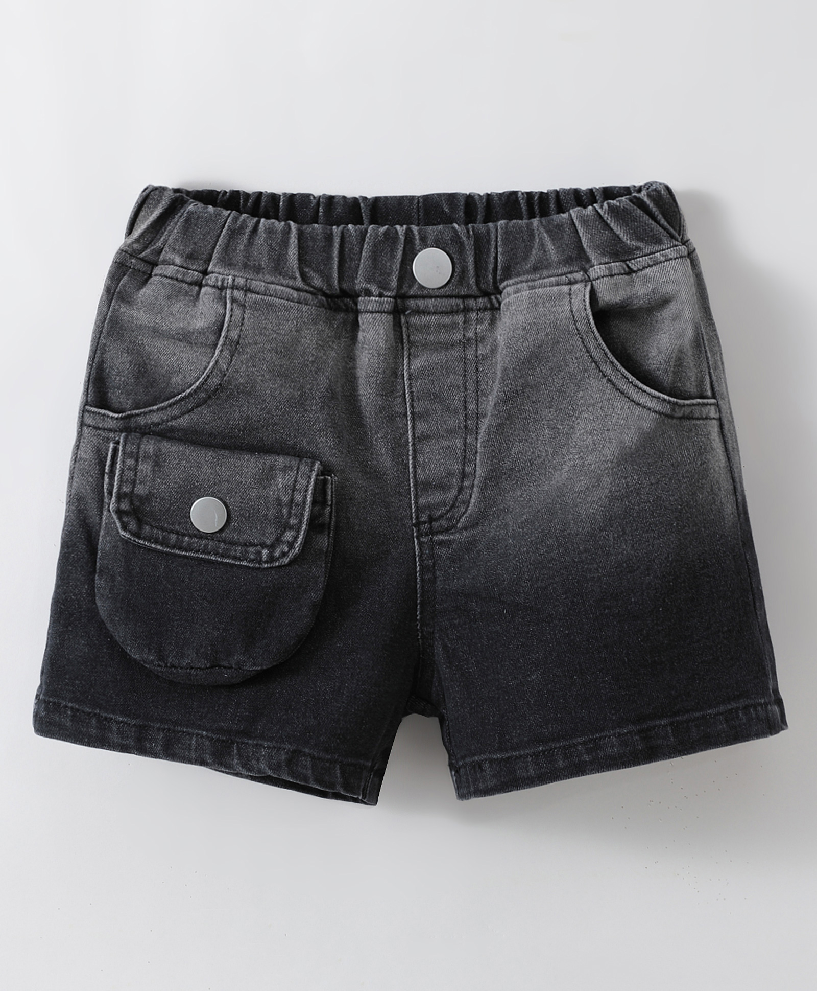 Kookie Kids Denim Washed Shorts - Black-image-18