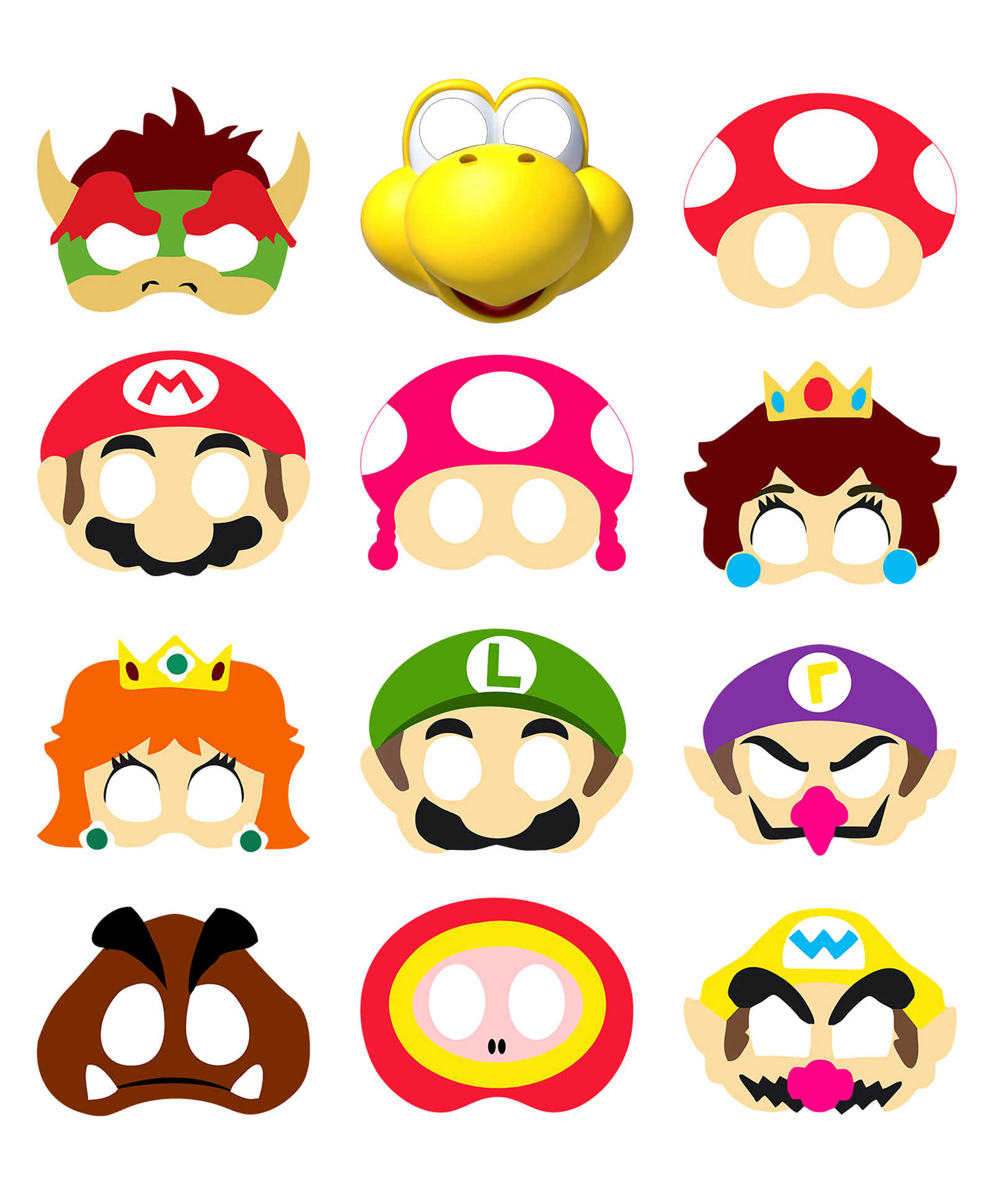 ZYOZI MARIO Theme Birthday Party Favors Kid Theme Birthday Masks Multicolor - 12 PCS-picture-34