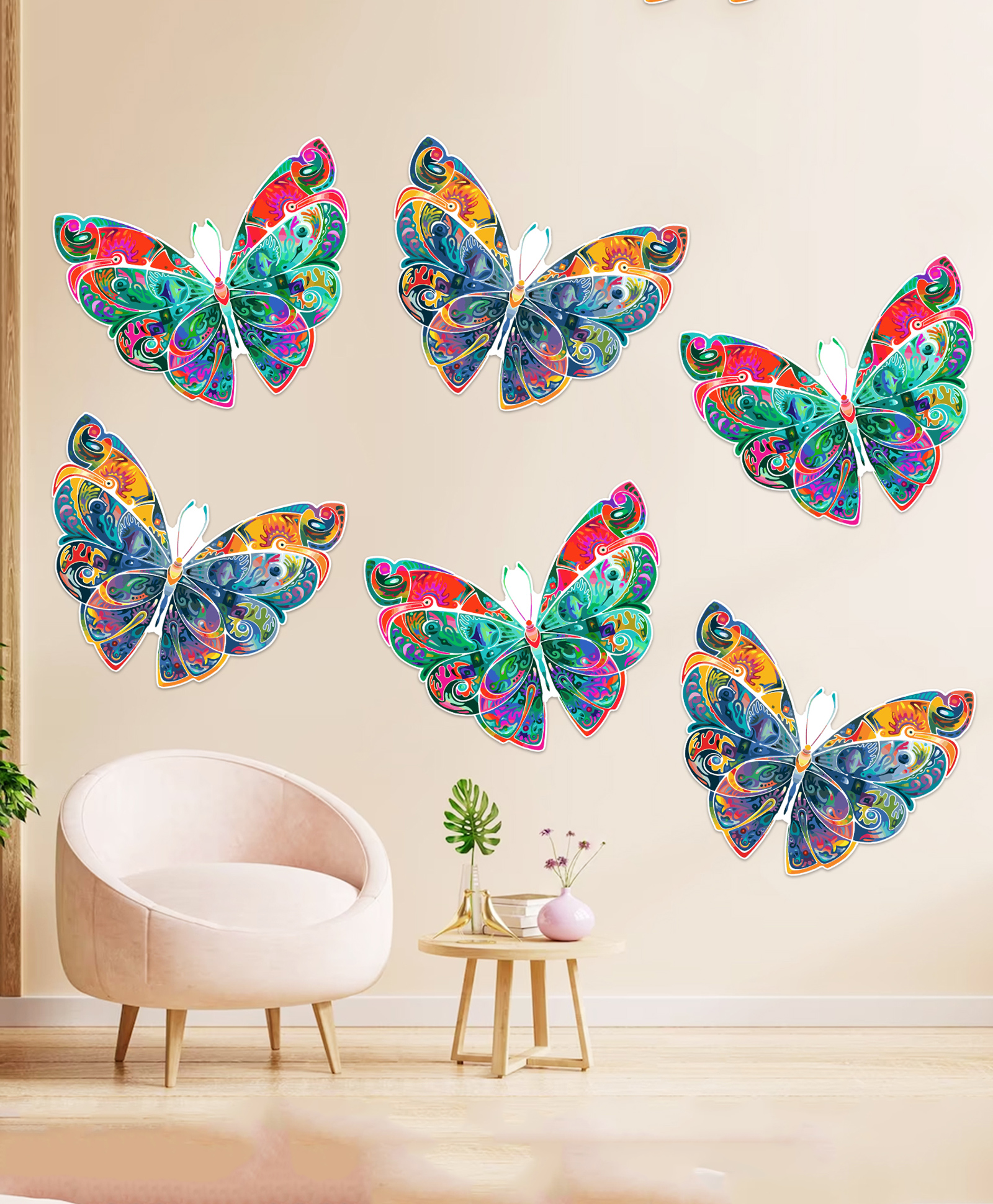 Zyozi Switch Board Stickers Stickers Decorations for Wall Butterfly Wall Sticker - Pack of 6-image-47