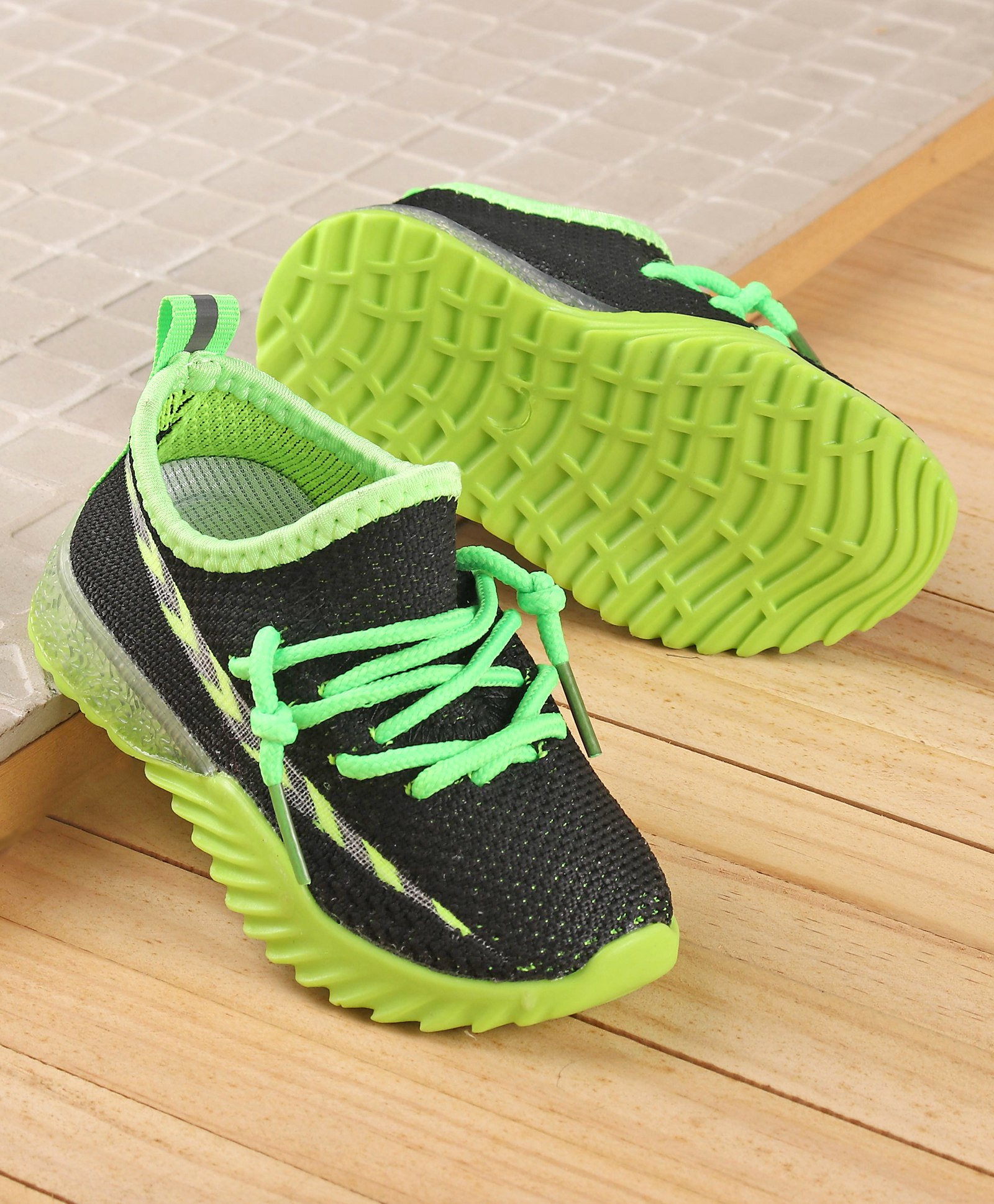 Babyoye Lace Up Sneakers - Green-image-2