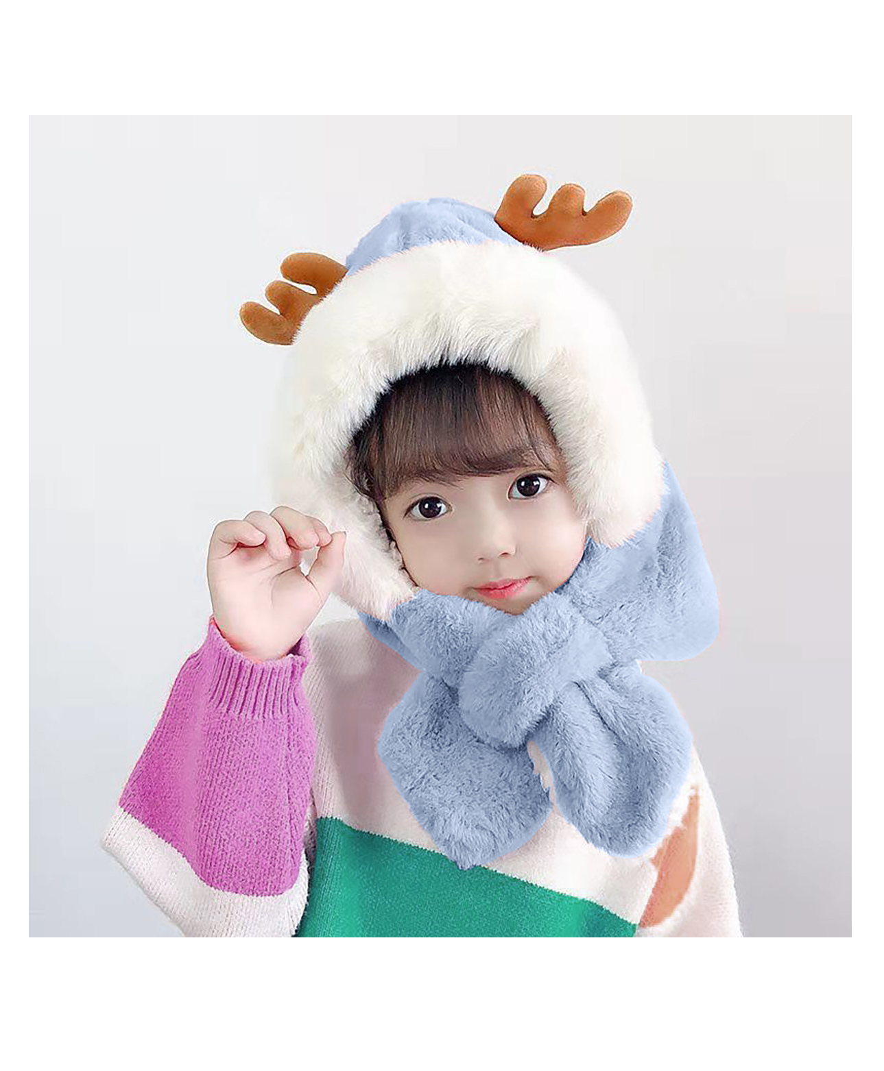 SYGA Baby Winter Beanie Hat Animal Shaped Warm Cap Blue - Diameter 12cm