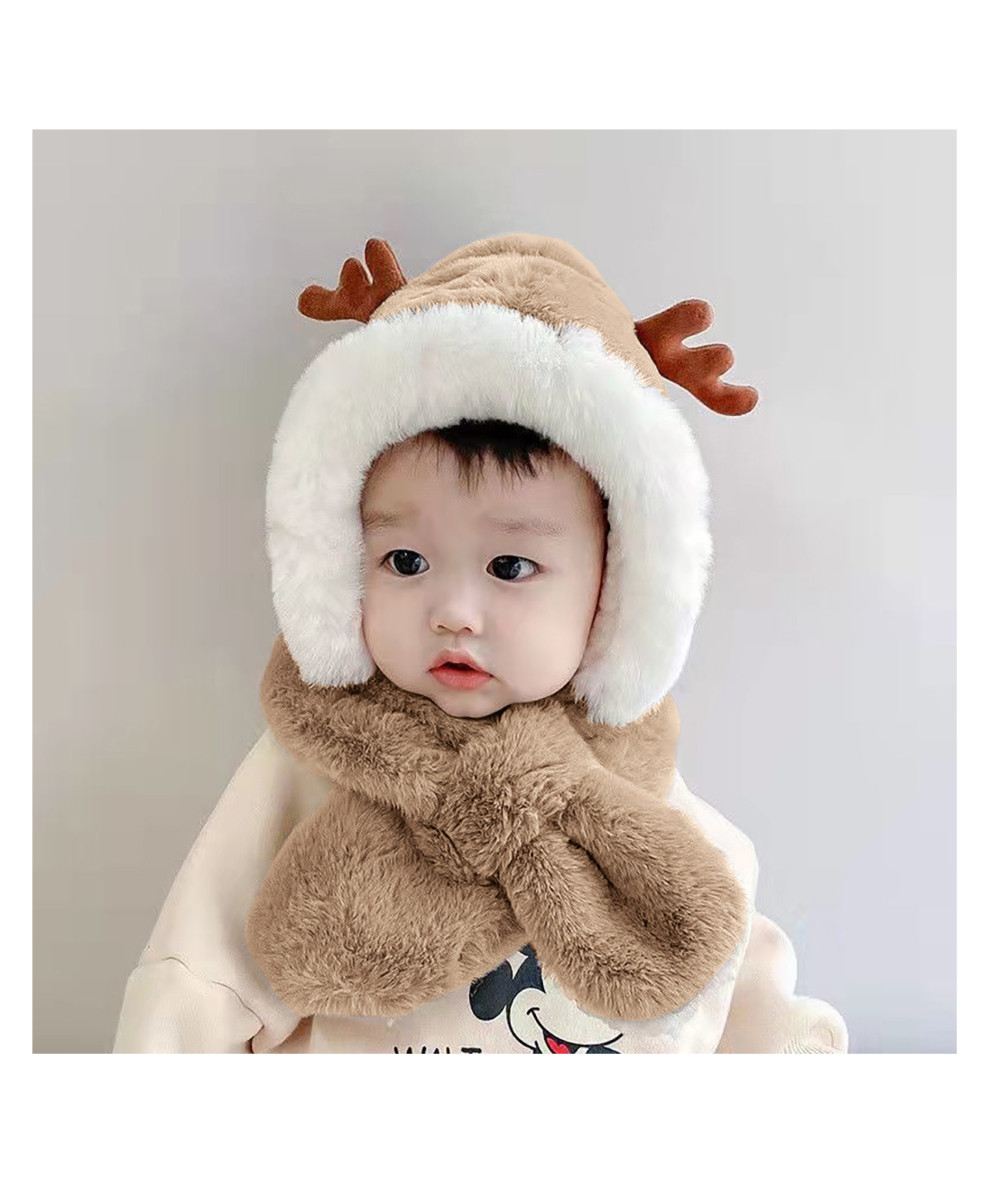 SYGA Baby Winter Beanie Hat Animal Shaped Brown - Diameter 12cm-image-38