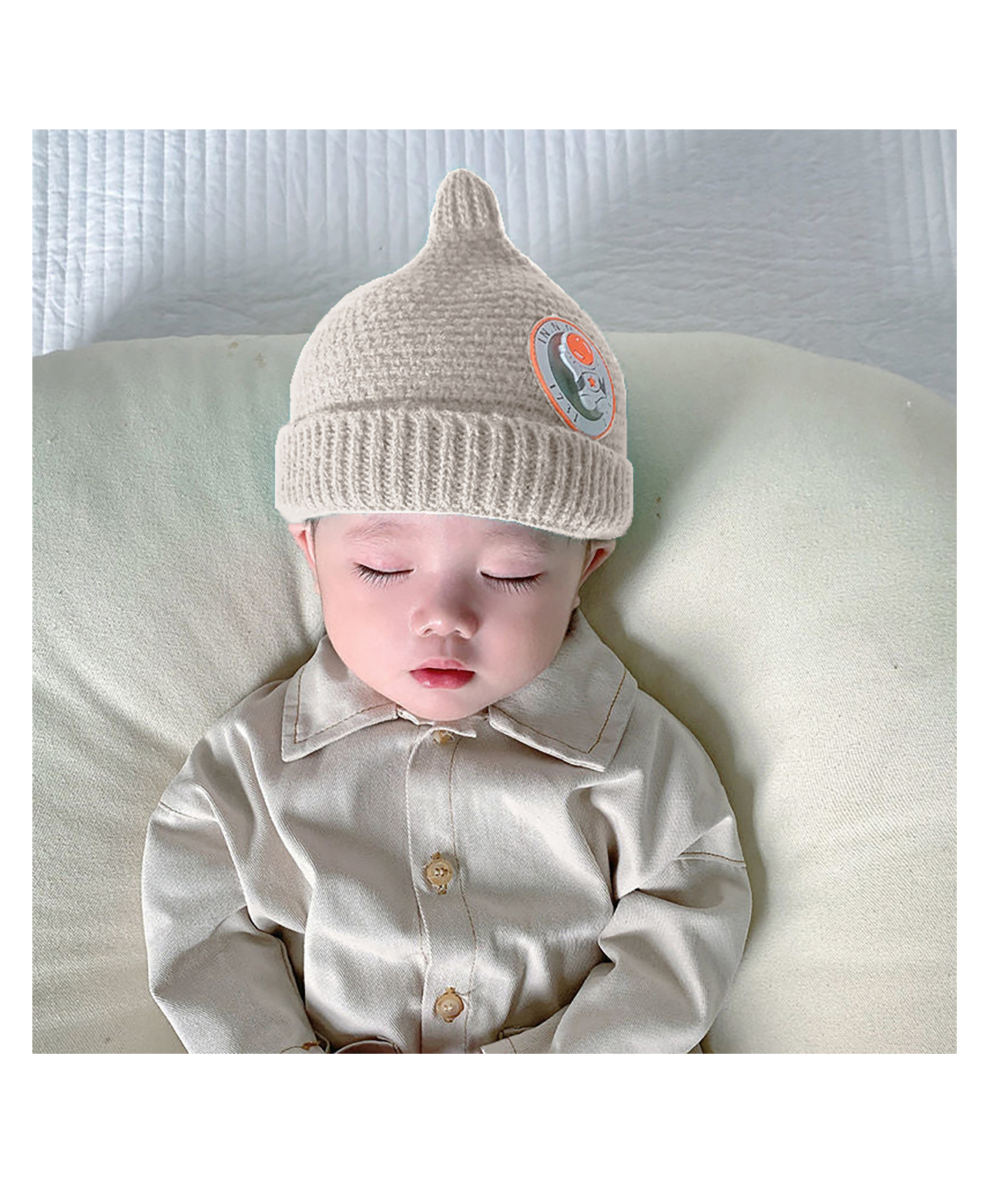 SYGA Woolen Knitted Winter Cap Beige - Diameter 10 cm-image-21