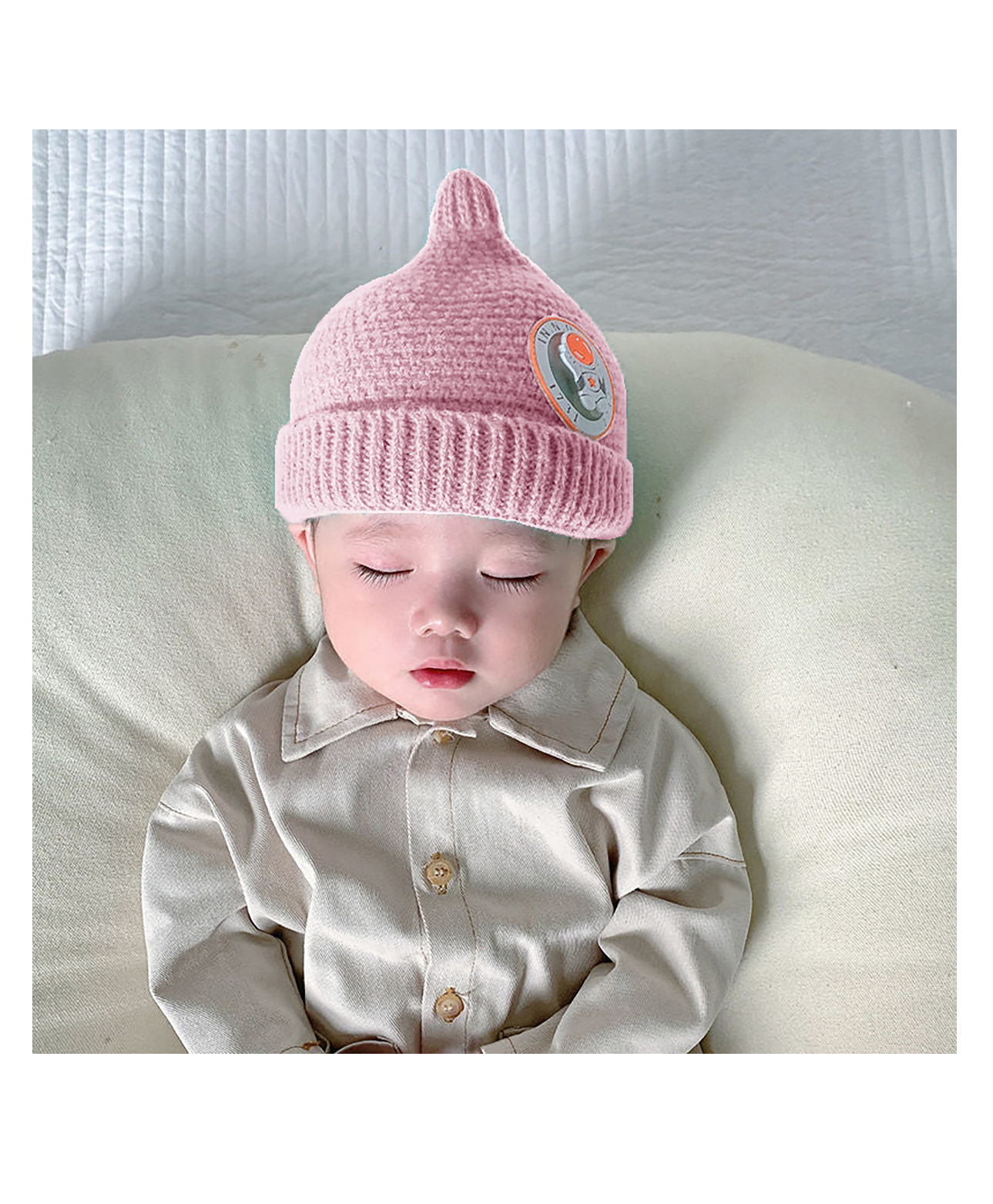 SYGA Woolen Knitted Winter Cap Pink - Diameter 10 cm