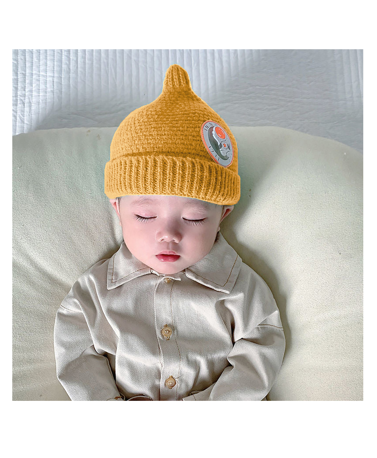 SYGA Woolen Knitted Winter Cap Yellow - Diameter 10 cm-image-43