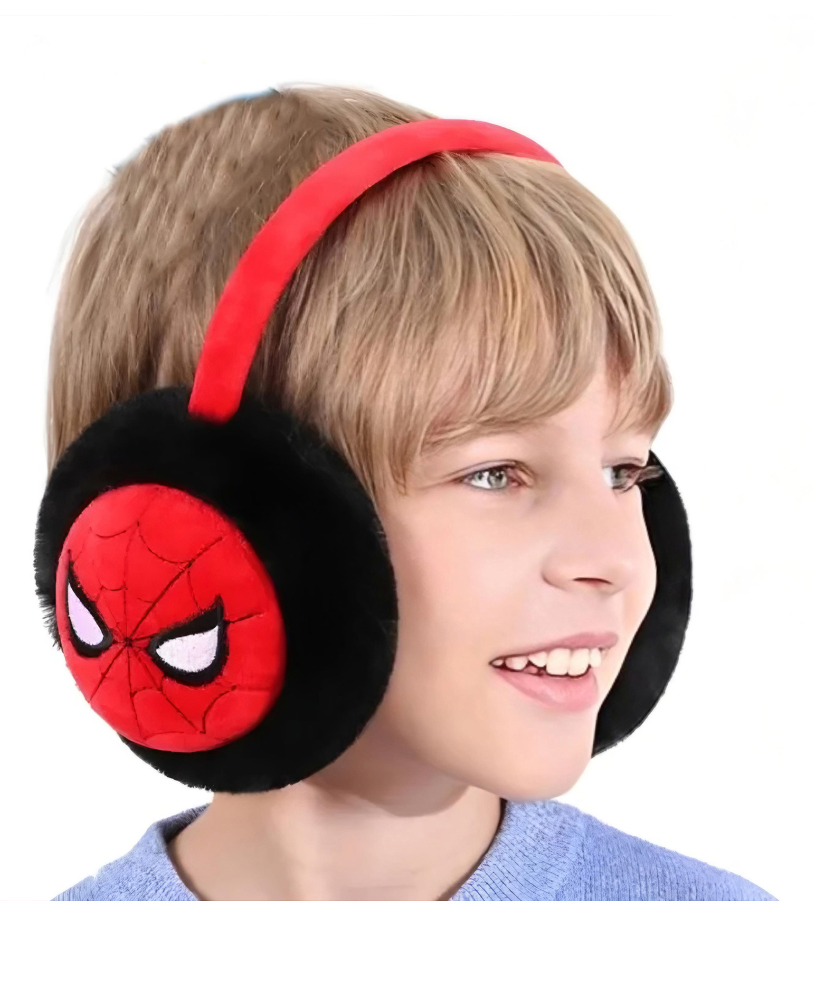 SYGA Children's Earmuffs Red Spiderman Design Plush Warm Earmuffs Free Size-image-6