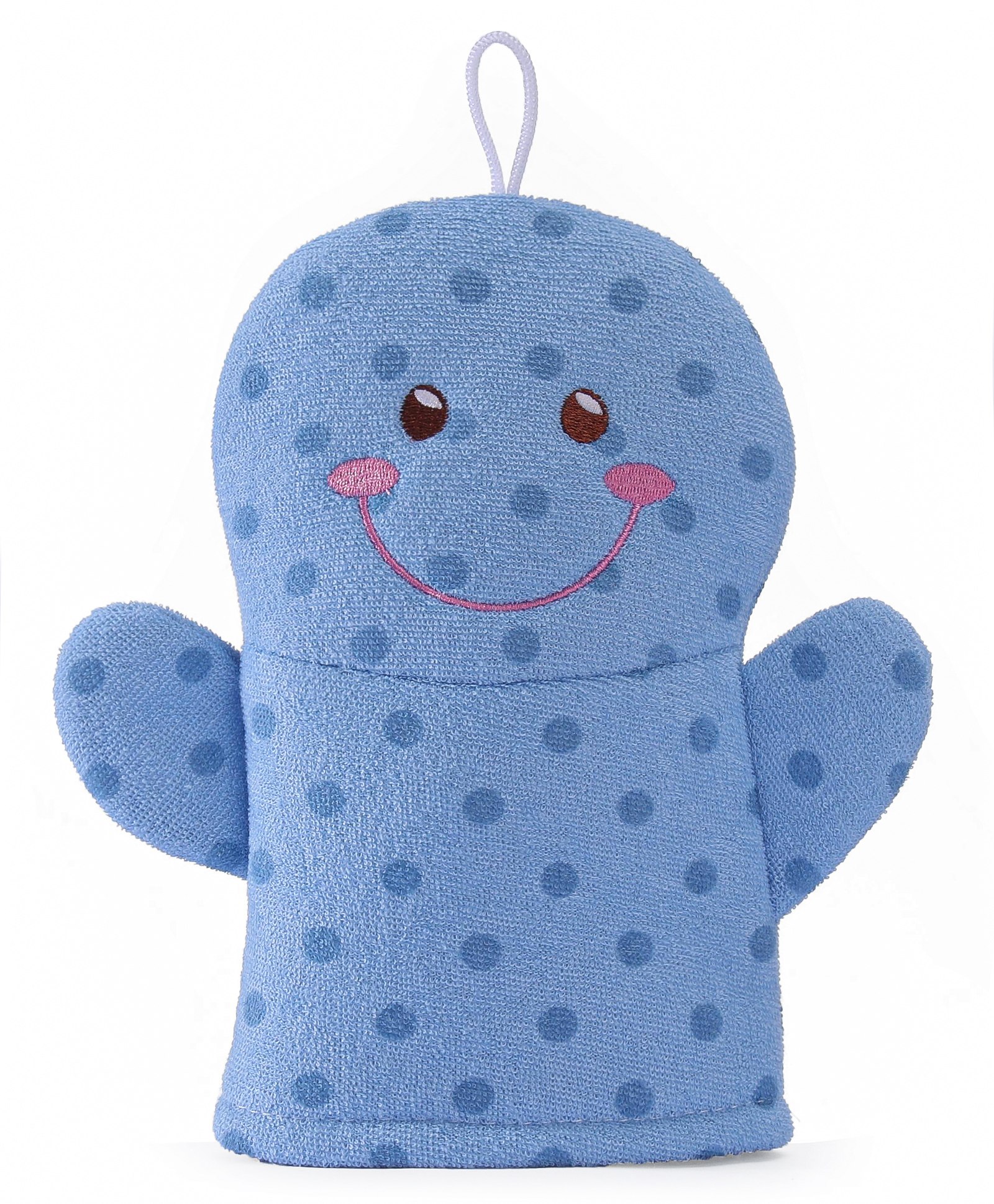 fab n funky Baby Bath Glove With Polka Dot Print - Blue-picture-18