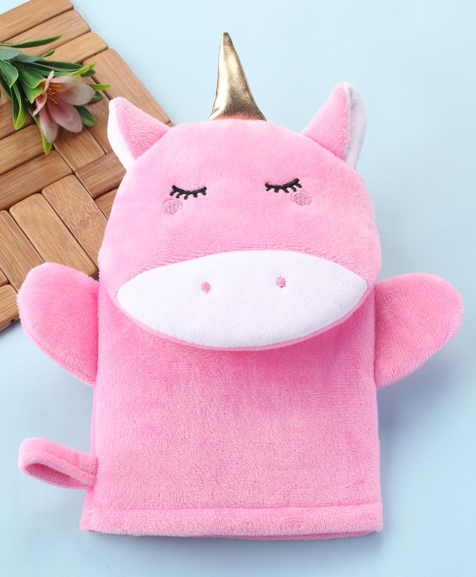fab n funky Unicorn Shape Bath Glove - Dark Pink-picture-12