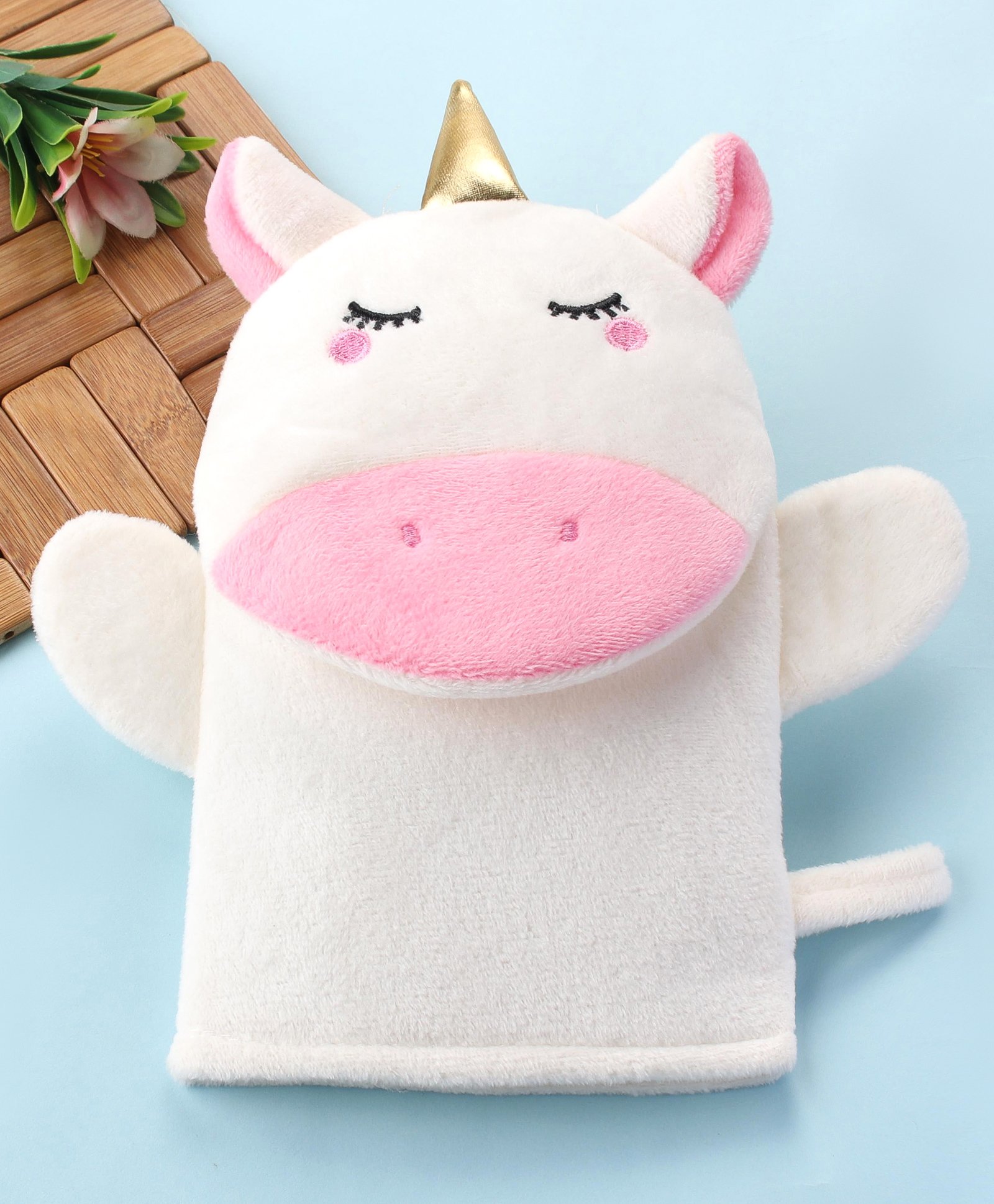 fab n funky Unicorn Shape Bath Glove - White-picture-13