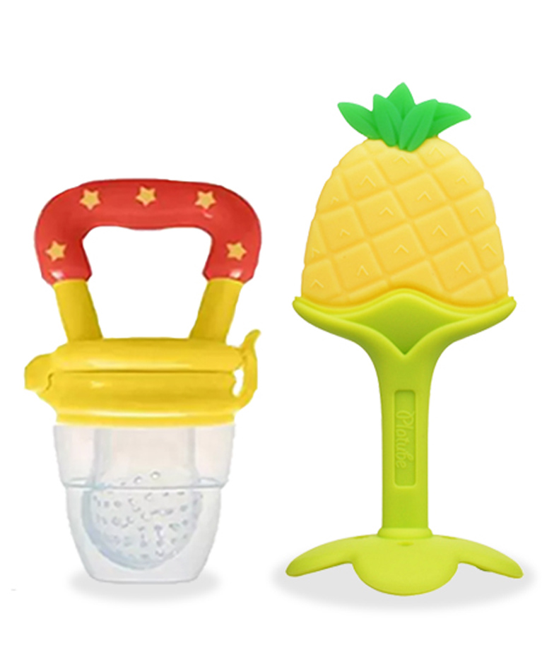 Chinmay Kids Baby Fruit Shape Teether & Soother Soft Stick Dental Care BPA- Free Pack of 2 Teether  - Yellow-image-43