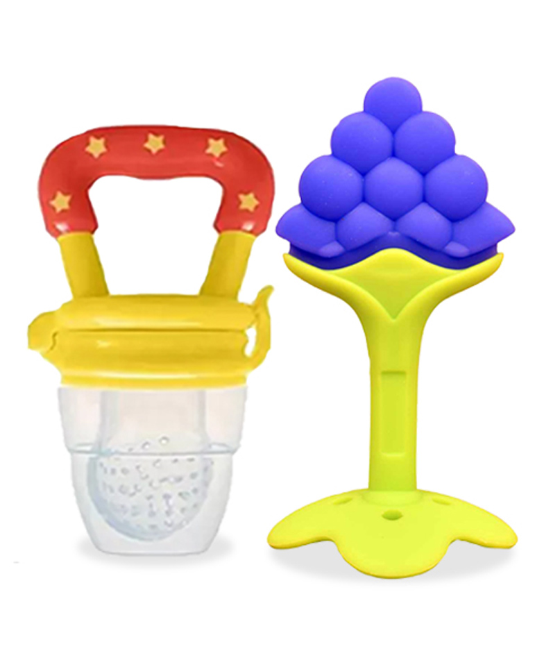 Chinmay Kids Baby Fruit Shape Teether & Soother Soft Stick Dental Care BPA- Free Pack of 2 Teether  - Light Blue Yellow-picture-21
