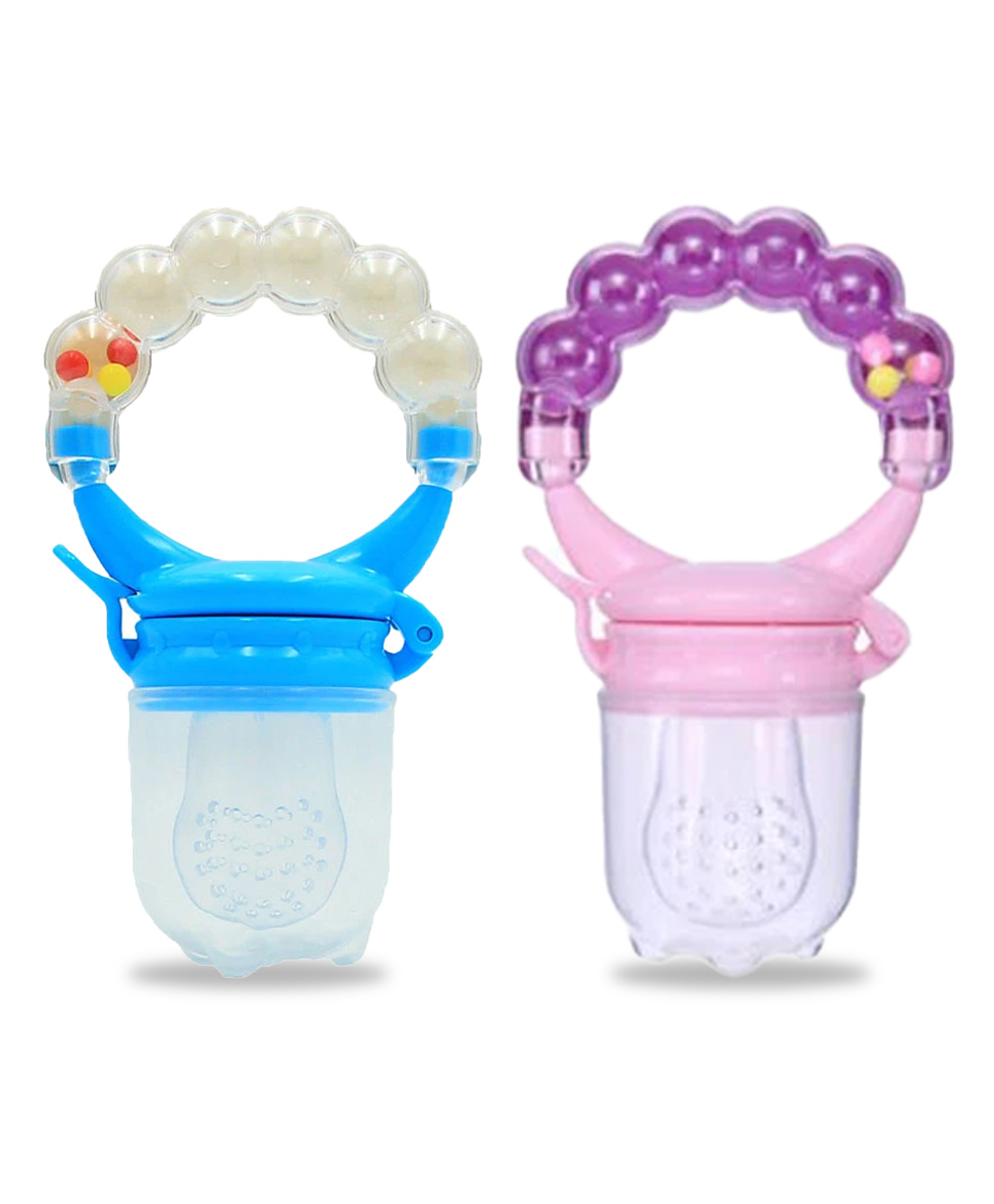 Chinmay Kids Baby Pacifier New Born With Rattle Handle Silicone Fresh Fruit Safe Kids Soother (Blue, Purple)-image-45