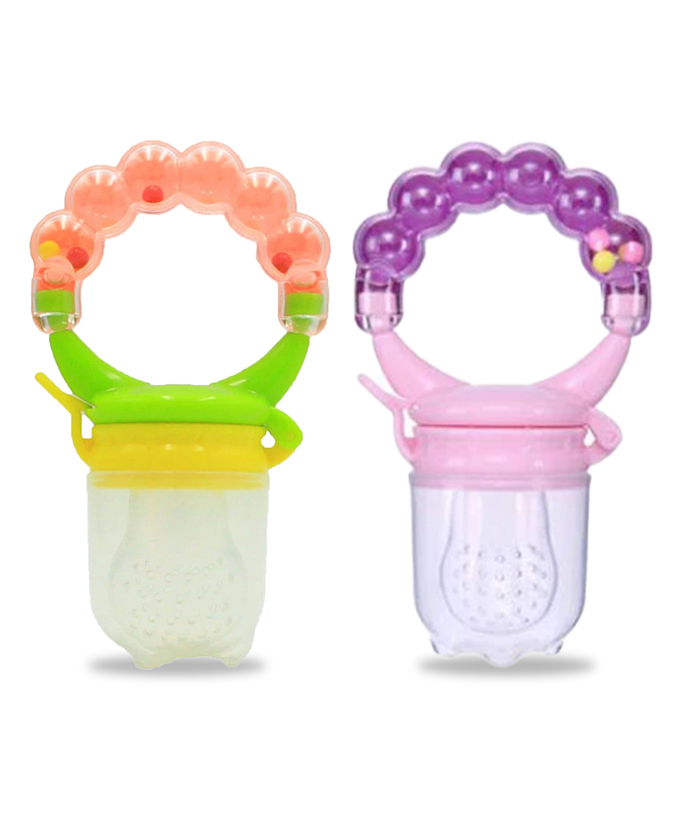 Chinmay Kids Baby Pacifier New Born With Rattle Handle Silicone Fresh Fruit Safe Kids Soother (Green, Purple)-image-43