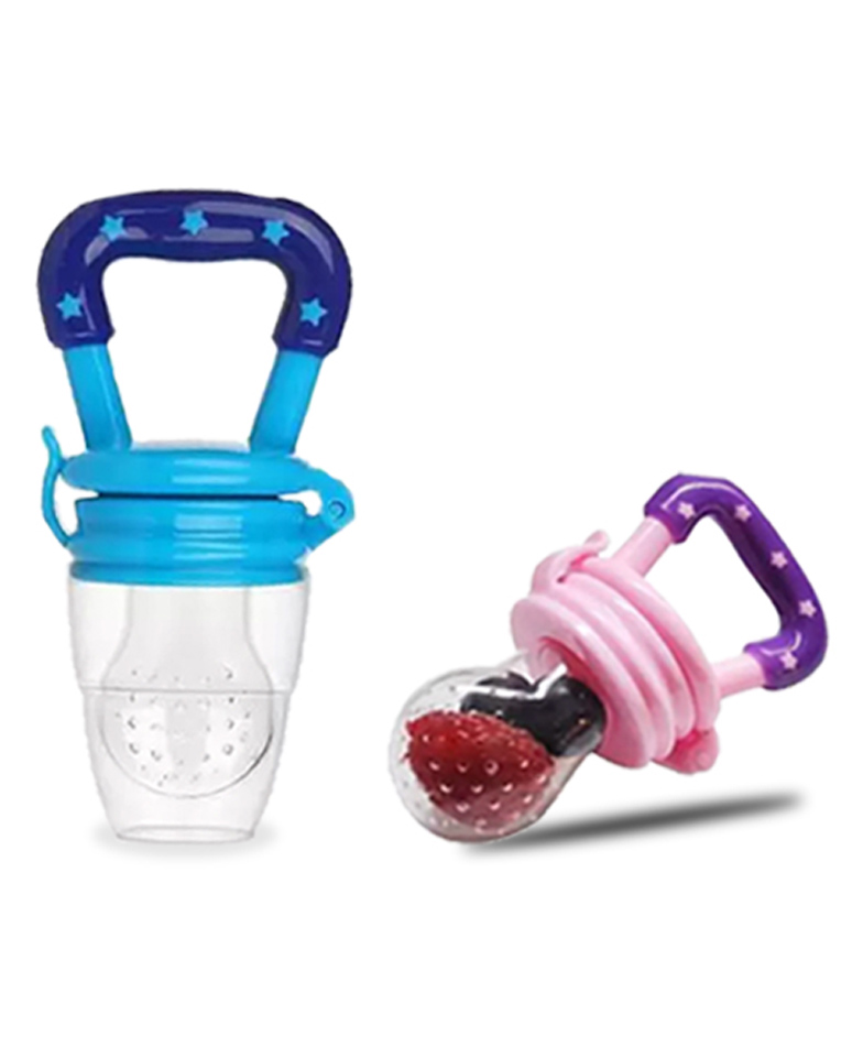 Chinmay Kids 2 Pc Baby Pacifier Food Feeder Silicone Fresh Fruit Milk Nibbler Feeding Safe Kids Supplies Nipple Teat Pacifier Bottles - Soother (Blue, Pink)-image-14