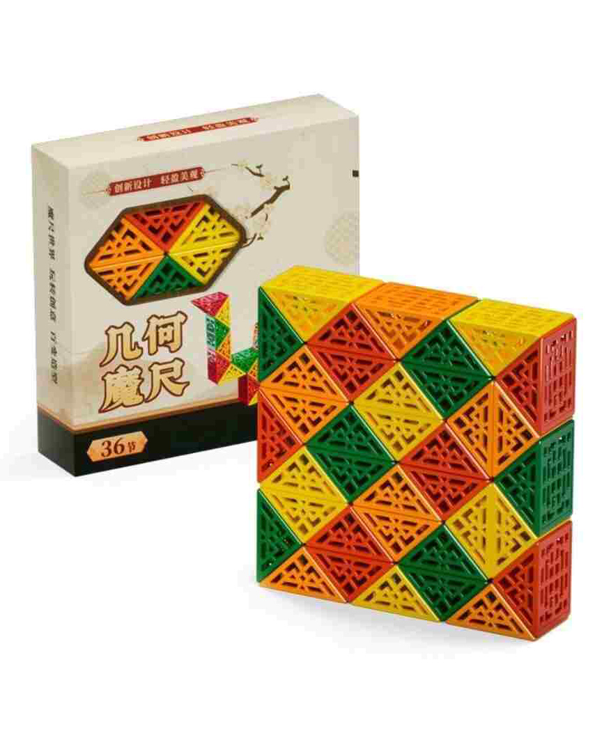 NEGOCIO colorful magic snake-36 blocks 36 Sections Magic Ruler 3d Intelligent Colorful Snake Folding magic snack ruler - COLOR MAY VARY-image-10