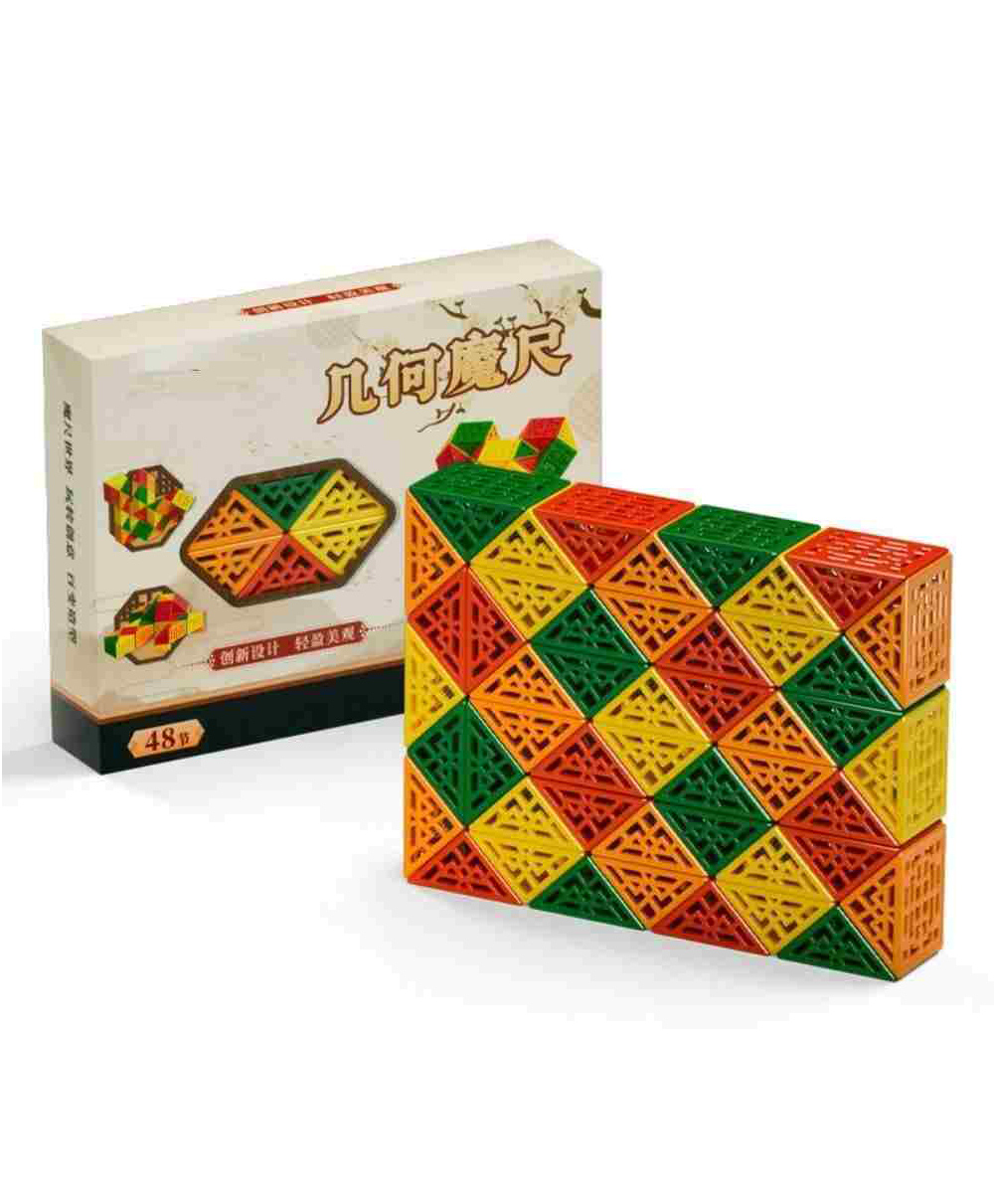 NEGOCIO colorful magic snake-48 blocks 48 Sections Magic Ruler 3d Intelligent Colorful Snake Folding magic snack ruler - COLOR MAY VARY-picture-23