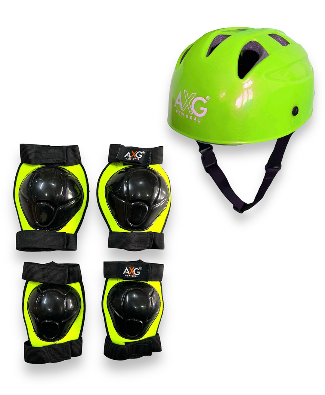 AXG New Goal 3 In 1 Premium Latest Design Adjustable Multipurpose Cycling / Skating Kit (Green)-image-30