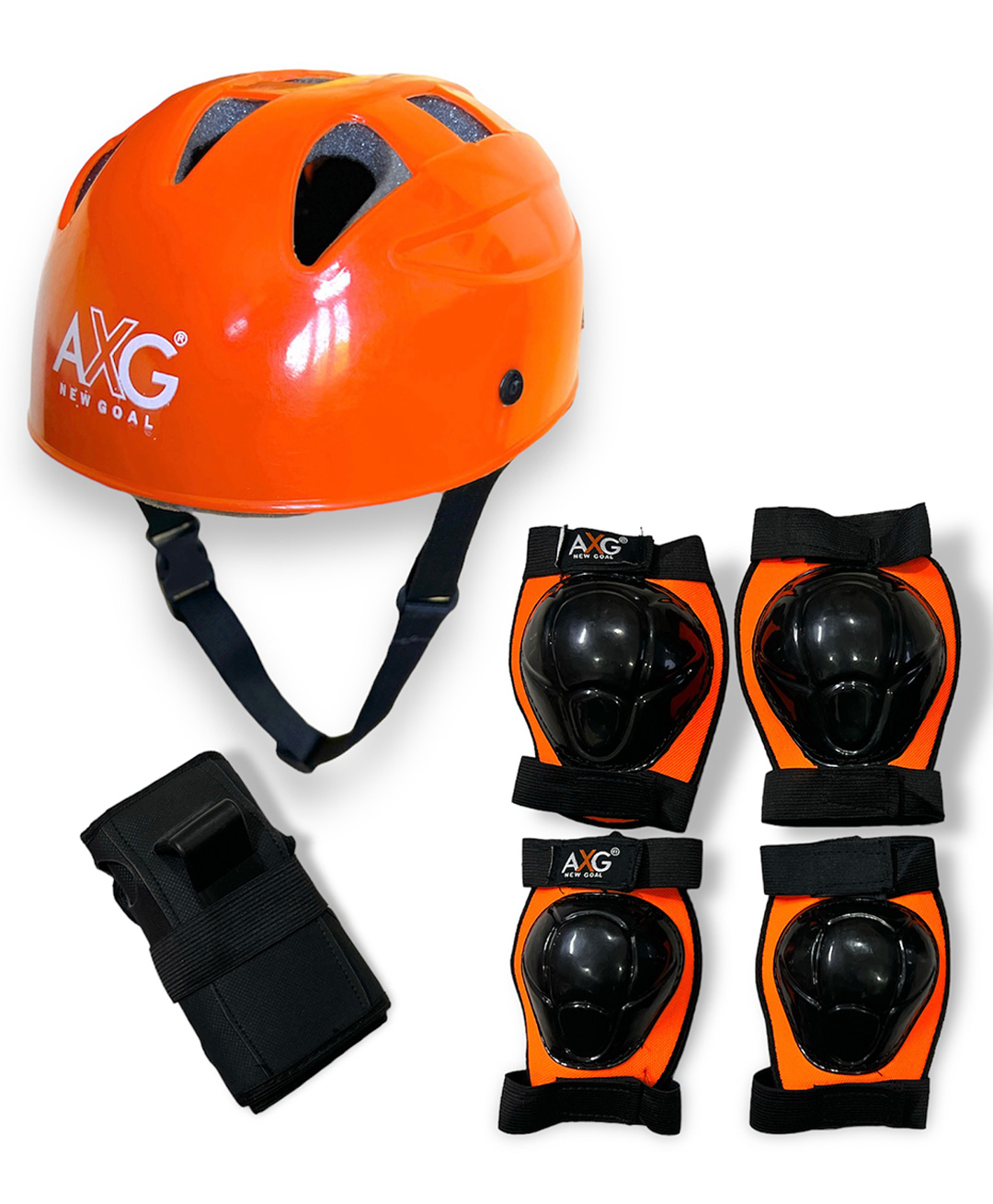 AXG New Goal Premium Latest Design Adjustable Multipurpose Skating Kit (Orange)-image-24