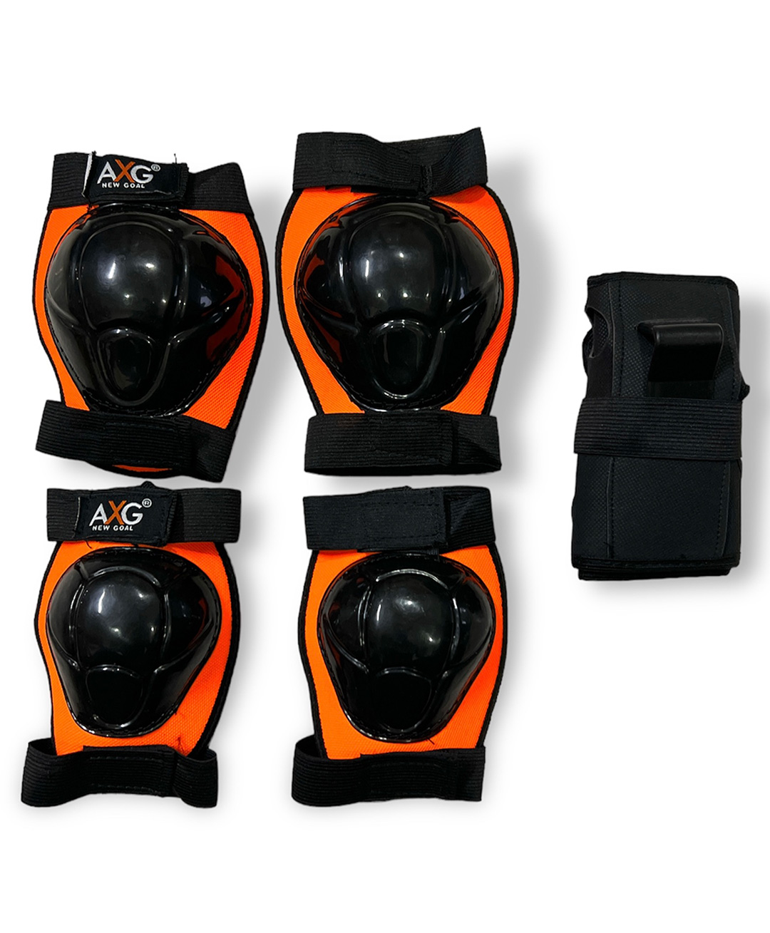 AXG New Goal Unique and Stylish Mould Knee guard, Elbow guard and Gloves Skating Guard Combo (Orange)-image-45