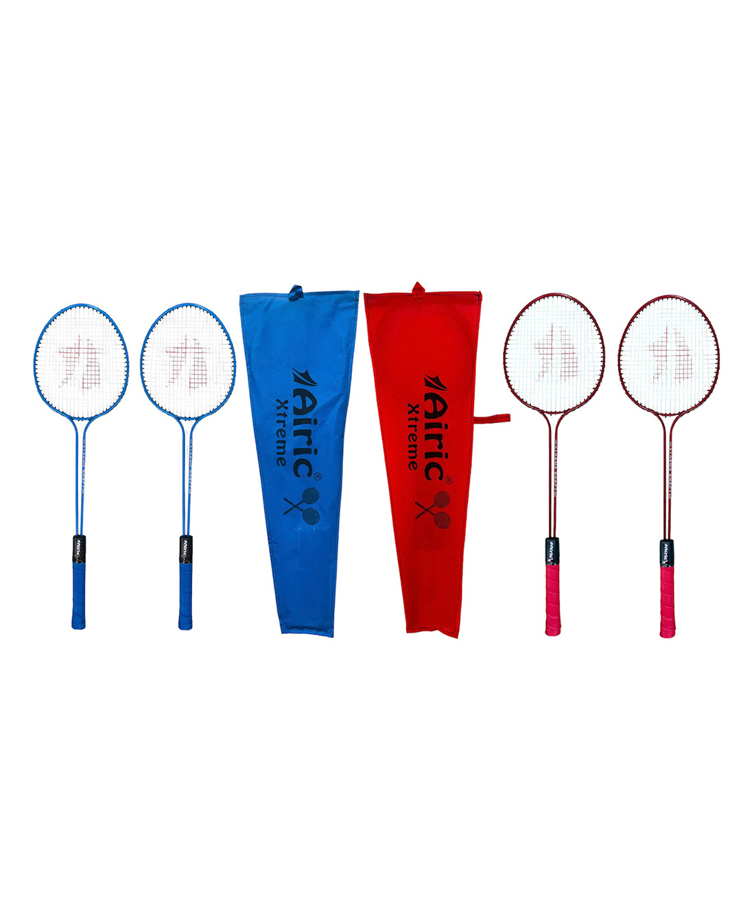 Airic Stylish Xtreme Double Shaft Set of 4 with cover for leisure purpose Badminton Kit (Multicolor)-picture-35
