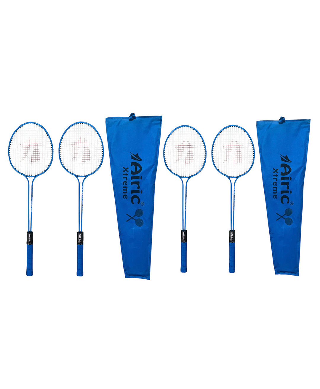 Airic Stylish Xtreme Double Shaft Set of 4 with cover for leisure purpose Badminton Kit (Blue)-picture-33