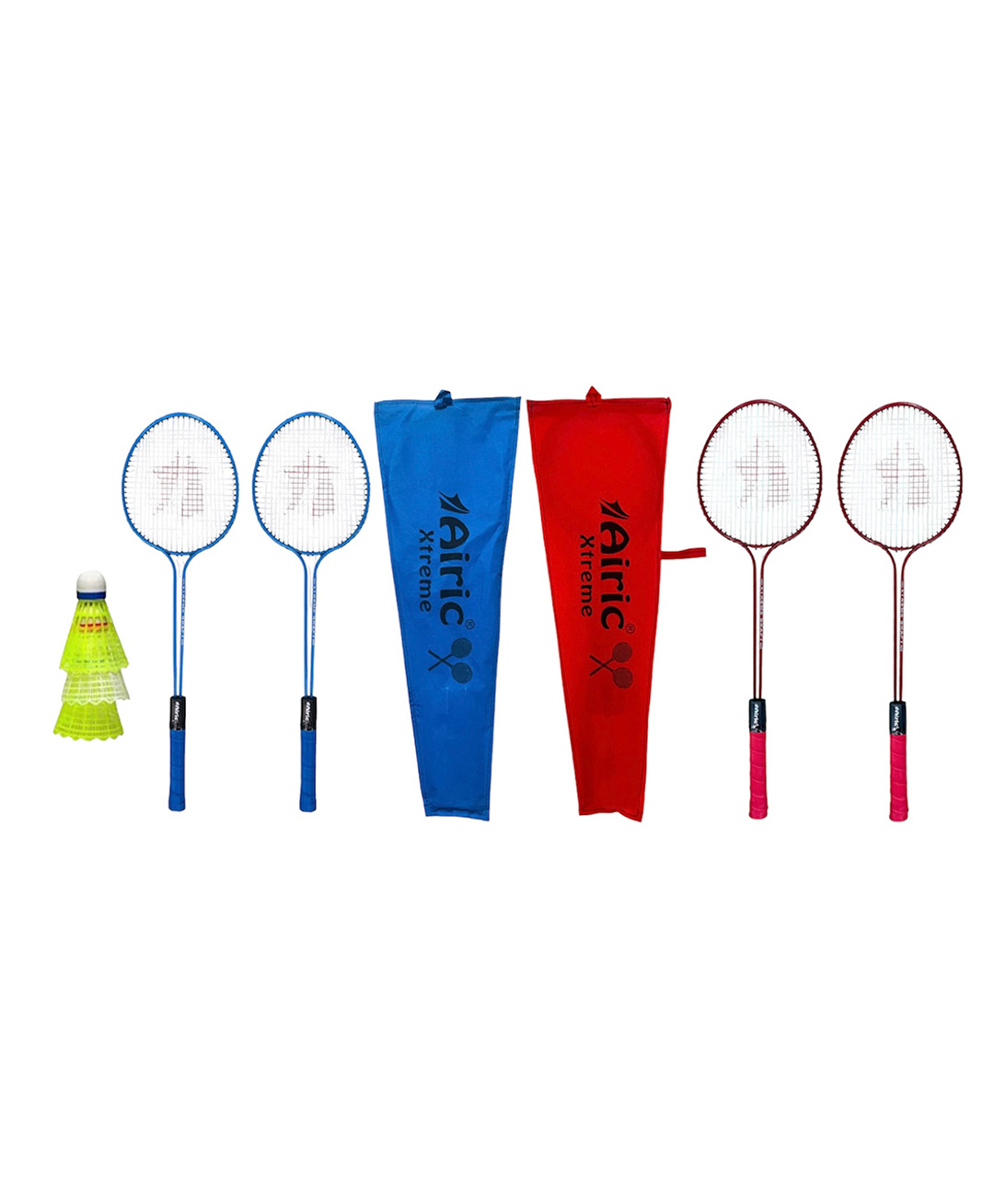 Airic Classic Double Shaft Xtreme Set Of 4 with 3 Plastic Shuttles Badminton Kit (Multicolor)-picture-31