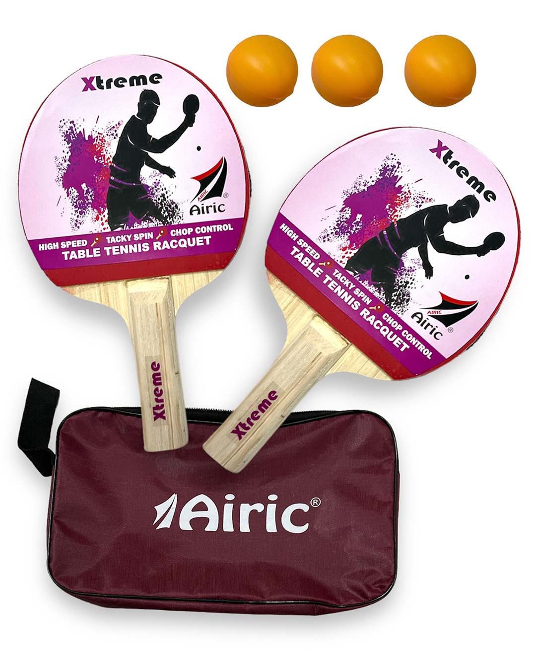 Airic Premium Xtreme 1 Star 2 Racquets with 3 balls and cover Table Tennis Kit-picture-14