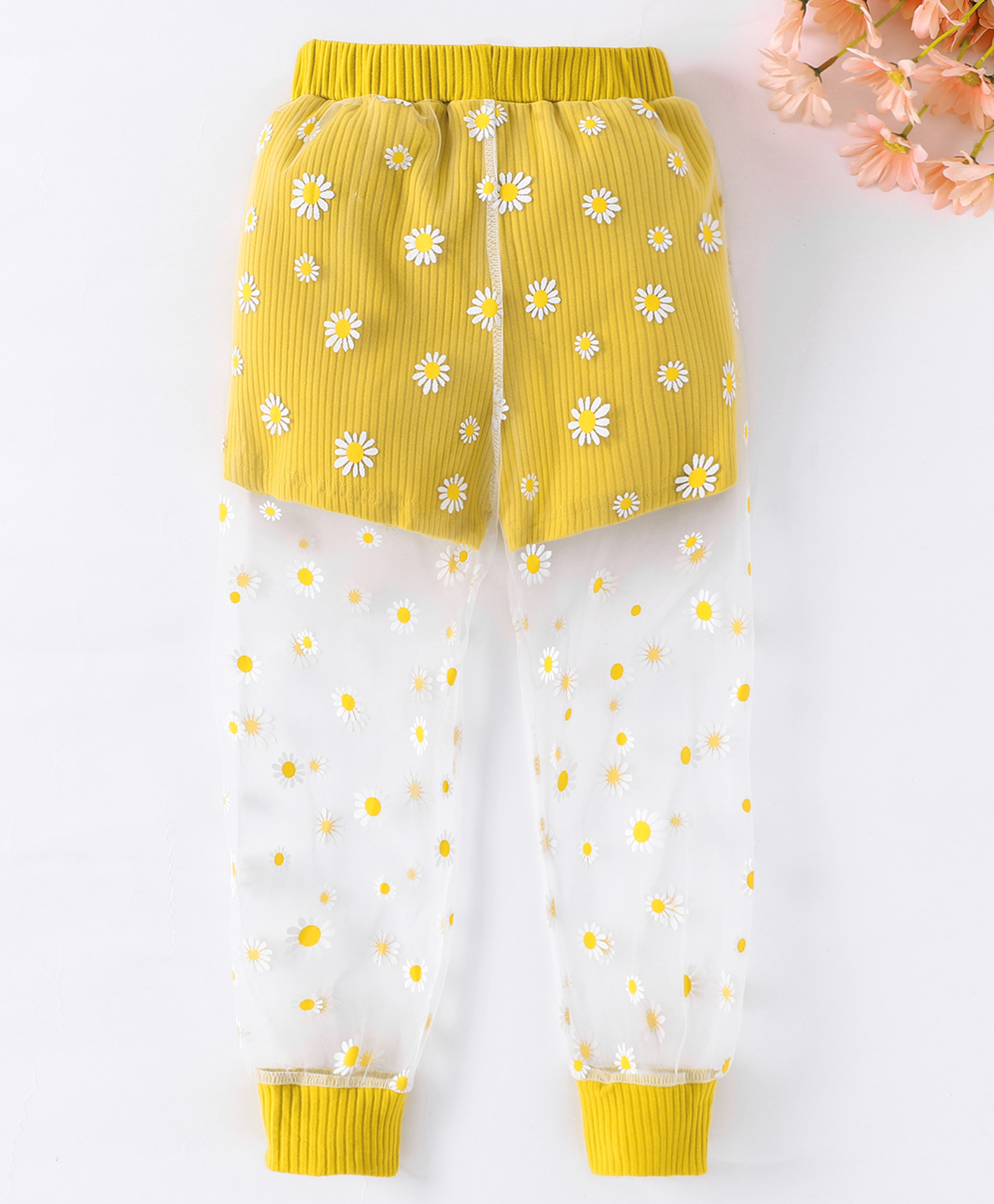 Kookie Kids Full Length Lounge Pant Floral Print - Yellow-picture-12