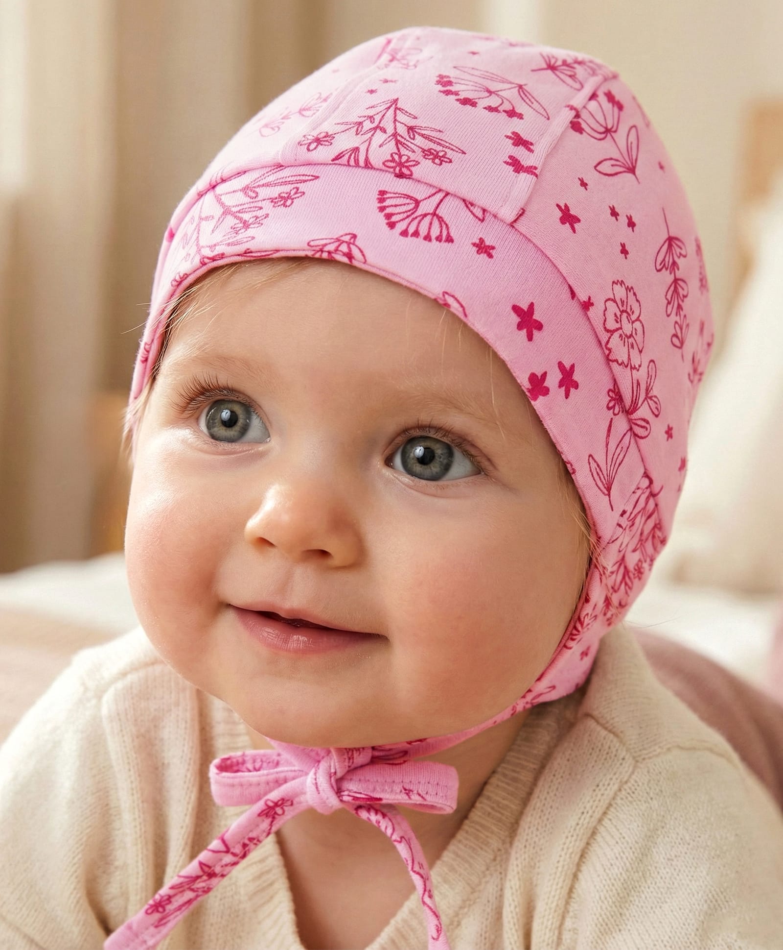 Babyoye Eco Conscious 100% Cotton with Eco Jiva Finish Caps Solid Dyed Floral Print - Pink-image-37