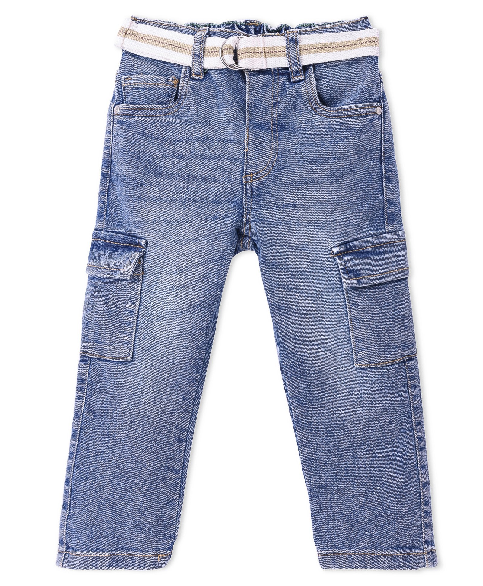Babyhug Full Length Solid Denim Jeans - Light Blue-image-26