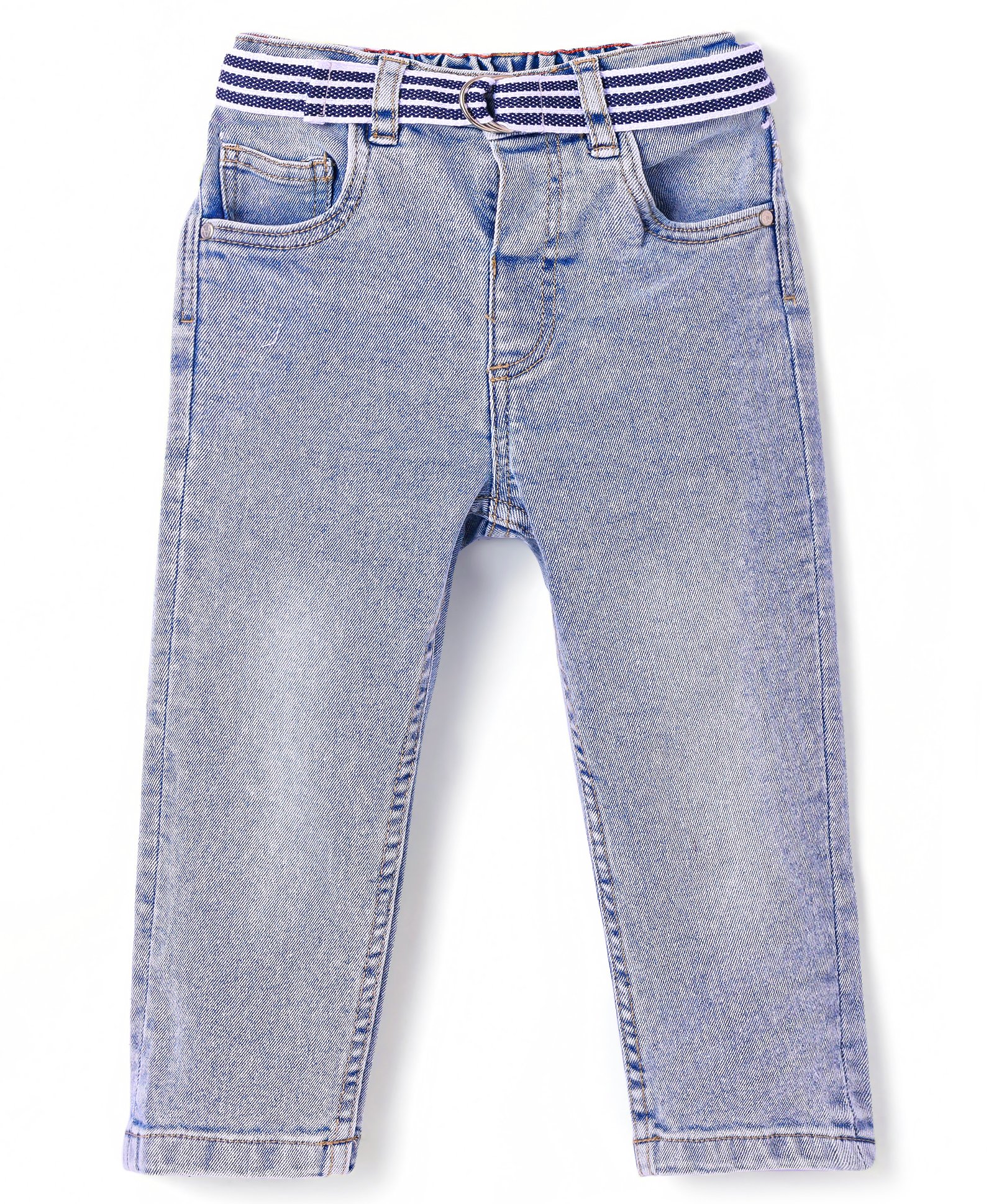 Babyhug Full Length Solid Denim Jeans - Light Blue-picture-21