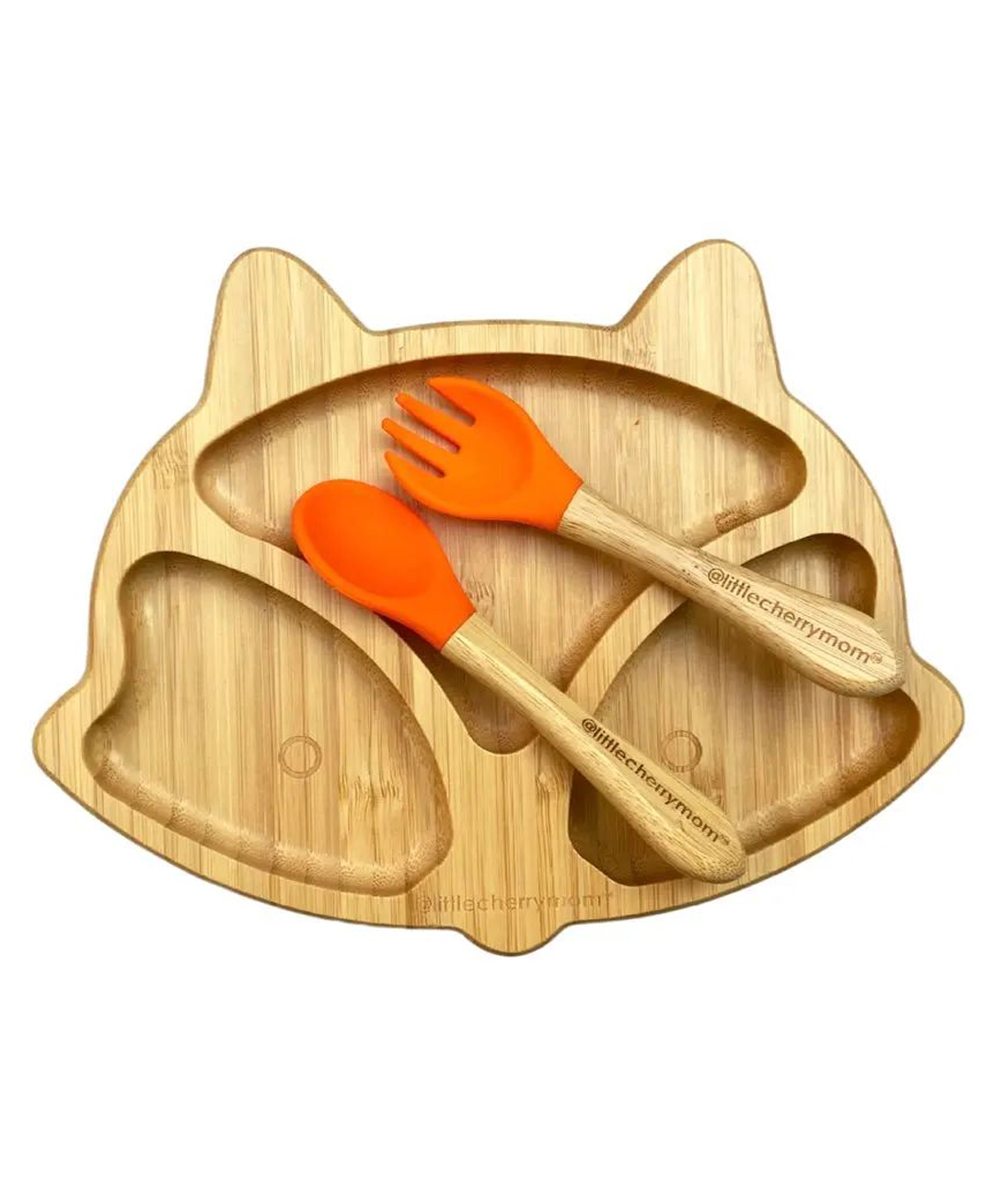 Littlecherrymom's, FOX BAMBOO SUCTION PLATE (with fork and spoon)-image-15