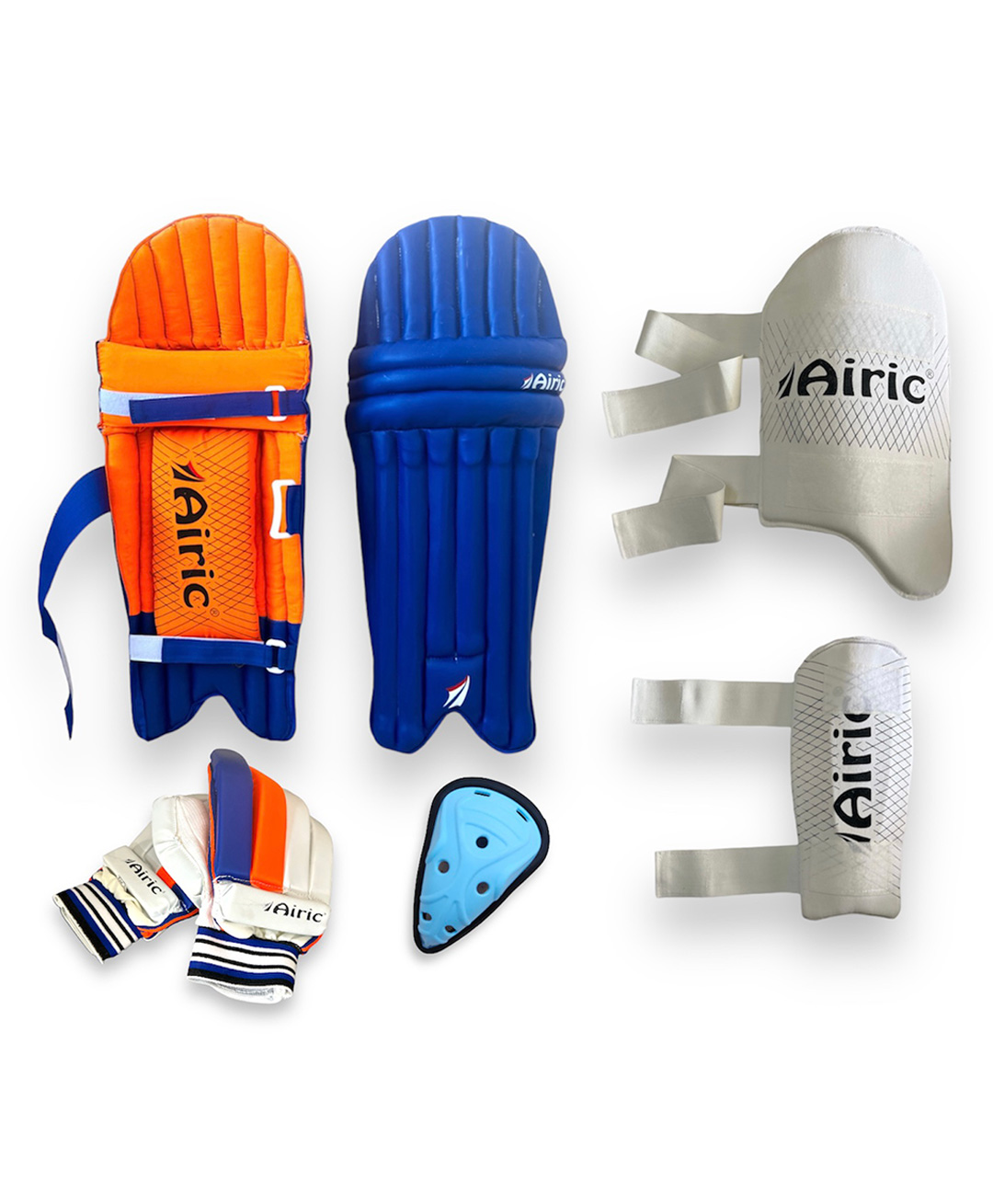 Airic Premium Batting Gloves Leg Guard Groin Arm & Thigh Cricket Guard Combo-picture-5