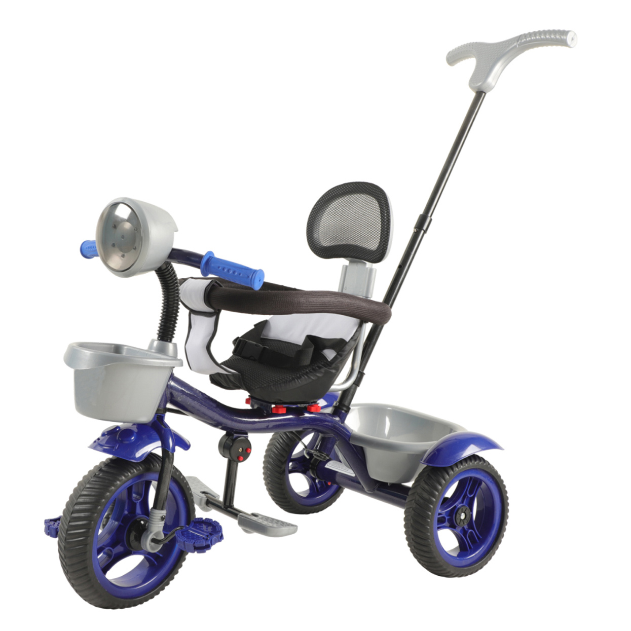 JoyRide Speedo Pro Tricycle Rotating Seat Tricycle with Music and Light Dual Storage Basket -Parental Handle  Footrest Backrest Safety Harness for Kids Boys - Girls Age 2 to 4 Years Tricycle - Blue-image-32