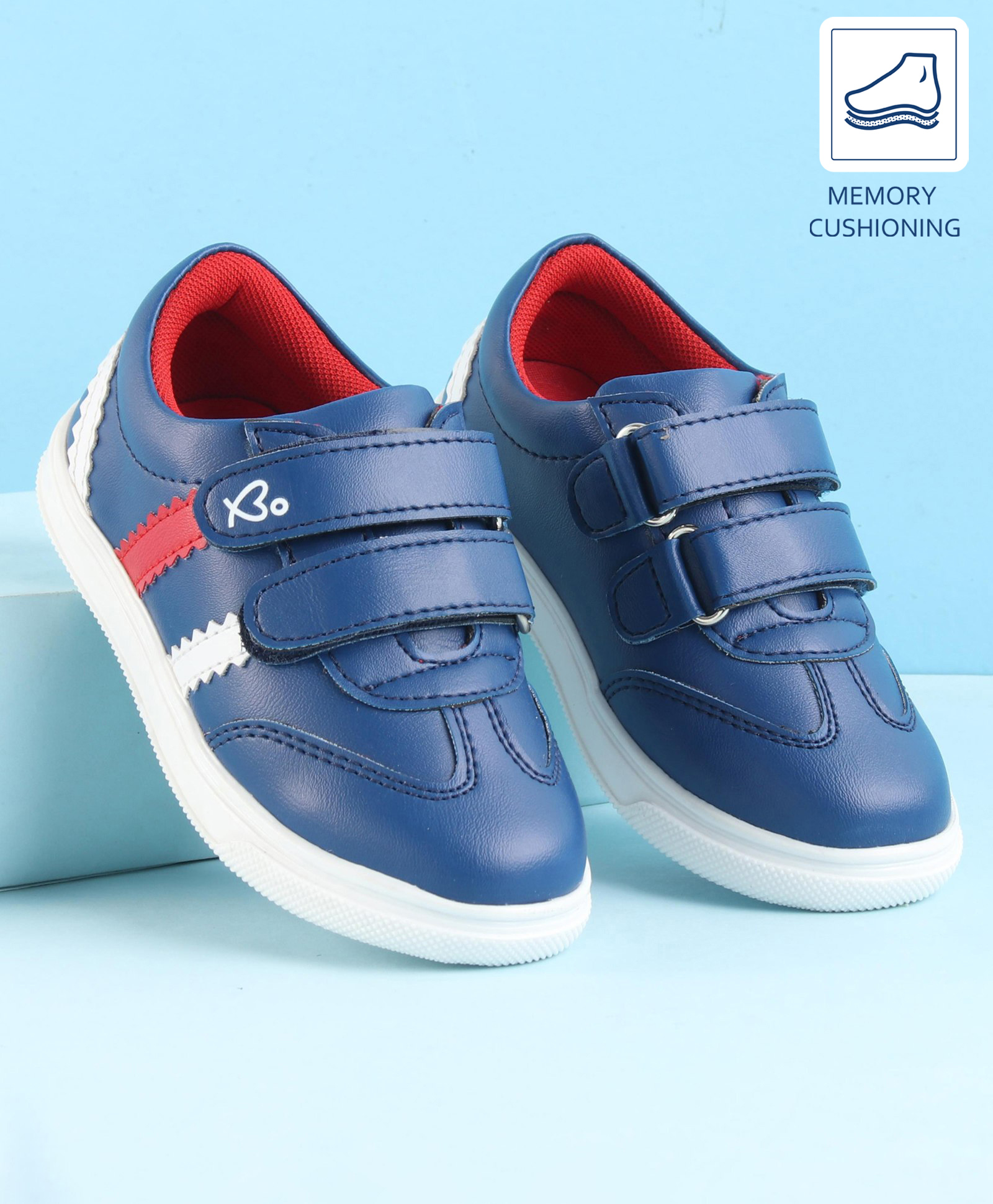 Babyoye Velcro Closure Solid Color Casual Shoes - Blue-image-32