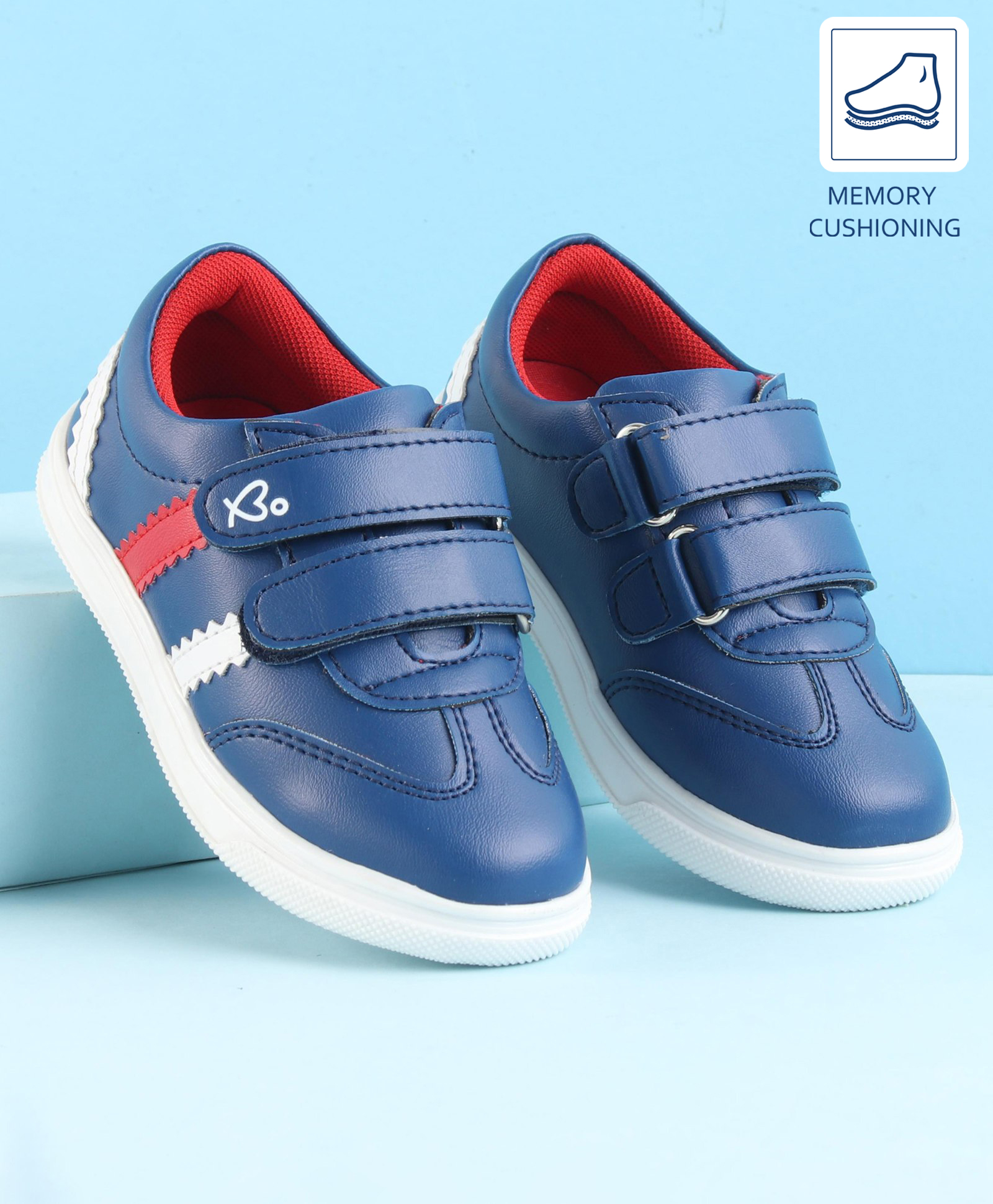Babyoye Velcro Closure Solid Color Casual Shoes - Blue-picture-26