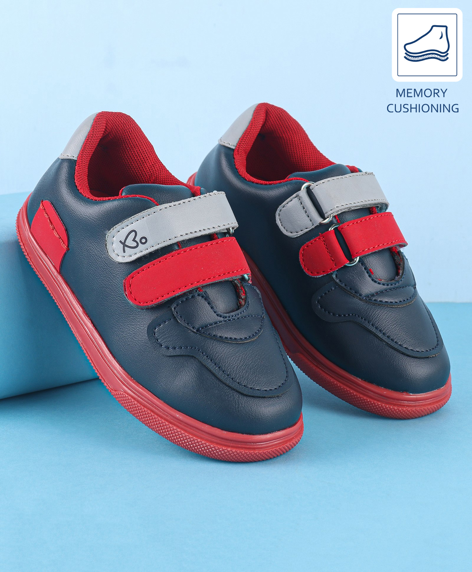 Babyoye Solid Casual Shoes with Velcro Closure - Navy Blue-picture-38