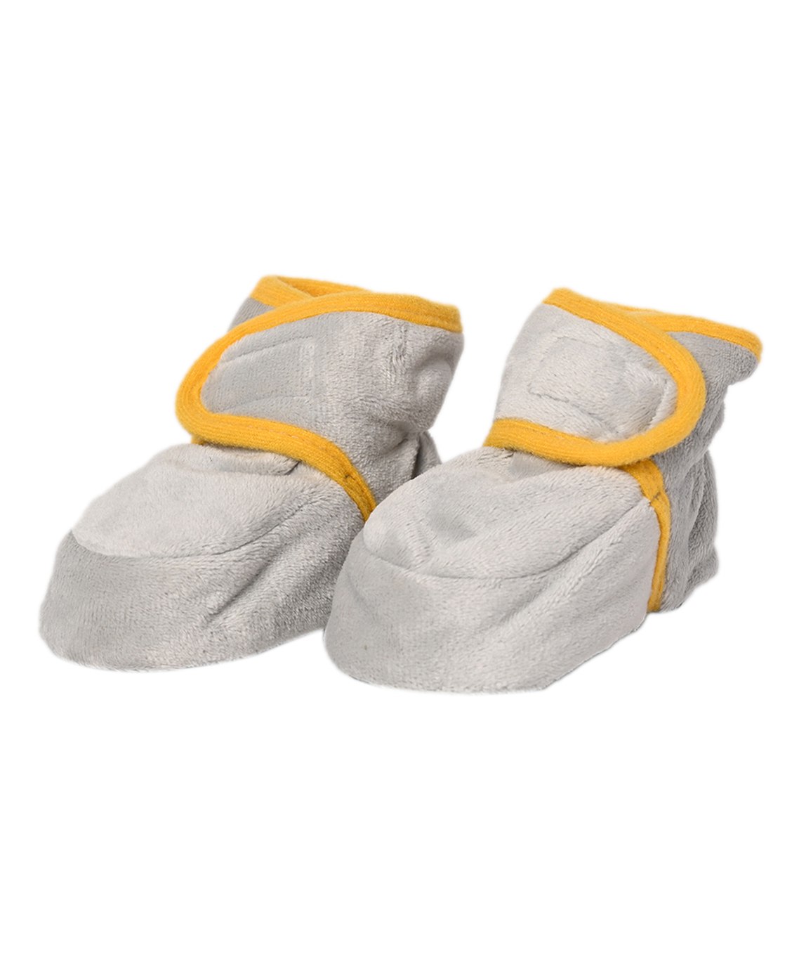 Kid-O-World Velvet Velcro Closure  Piping Booties - Grey-picture-28