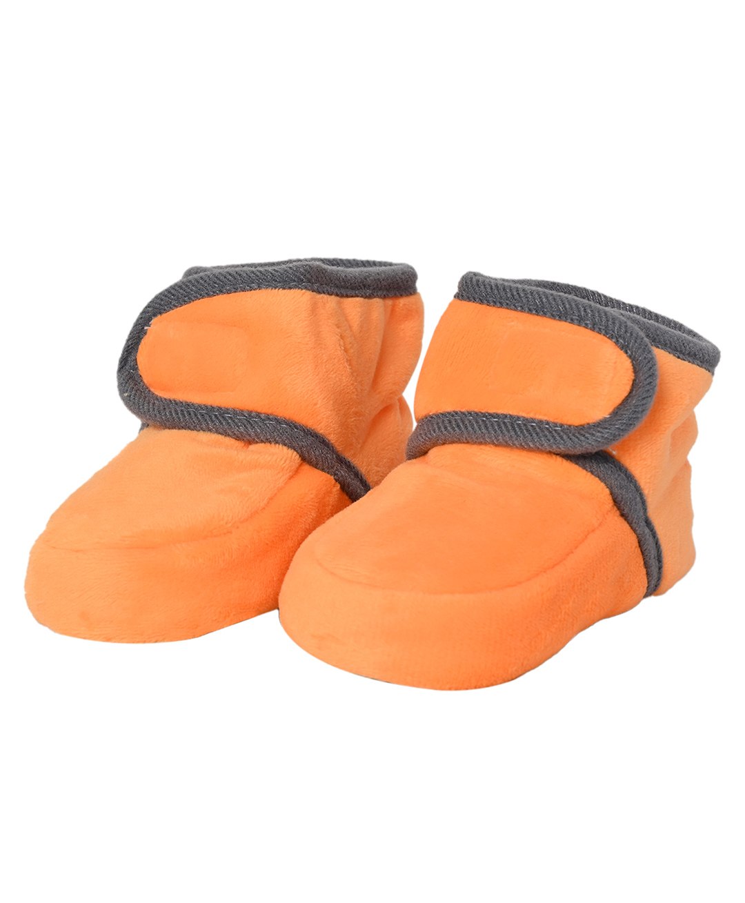 Kid-O-World Velvet Velcro Closure  Piping Booties - Orange-picture-12
