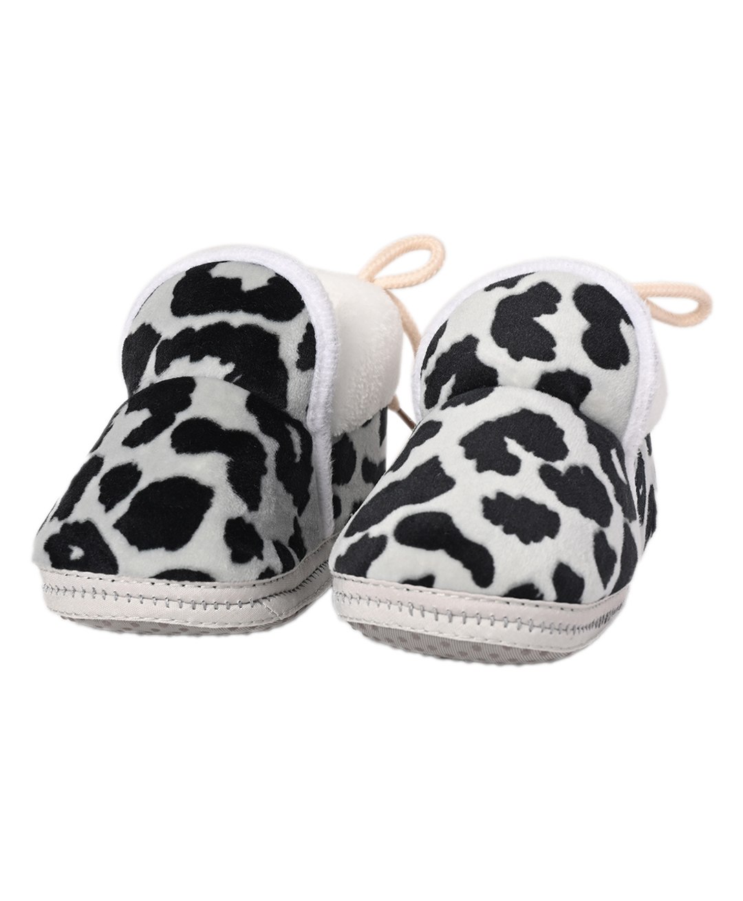 Kid-O-World Leopard Design Detailed Fur Soft Sole Velvet Booties - Grey-picture-12