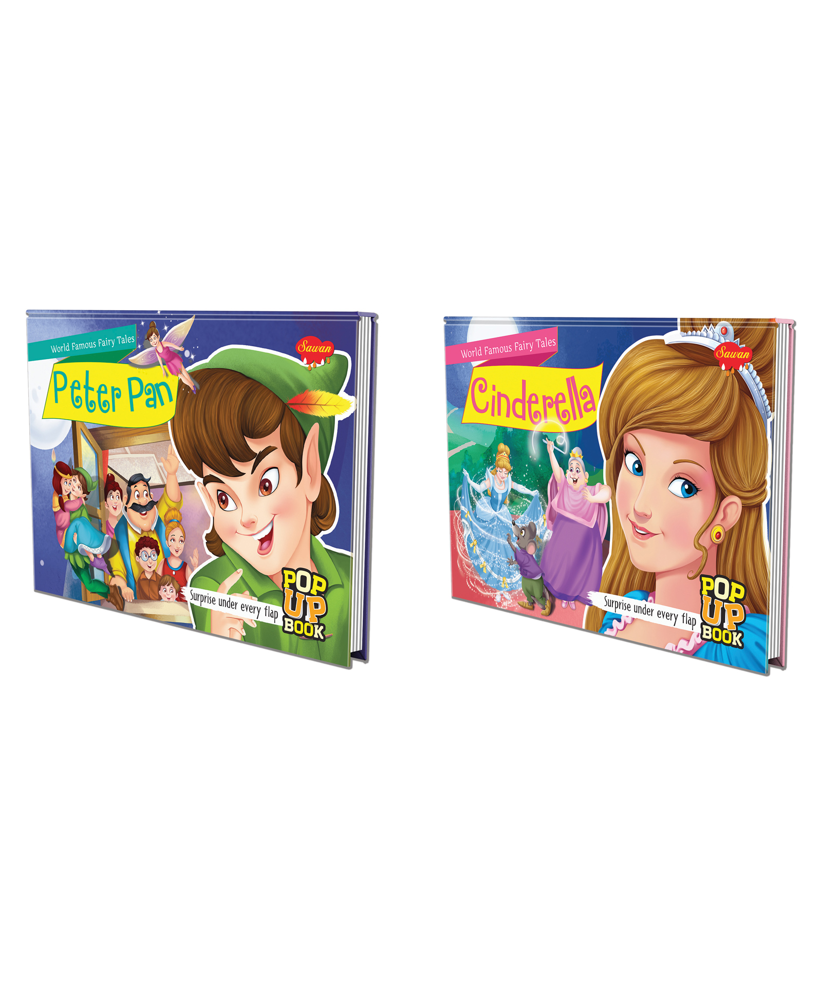 Set of 2 POP UP books World Famous Fairy Tales Cinderella and Peter Pan Cinderella's Journey and Peter Pan's Neverending Tale'-image-7
