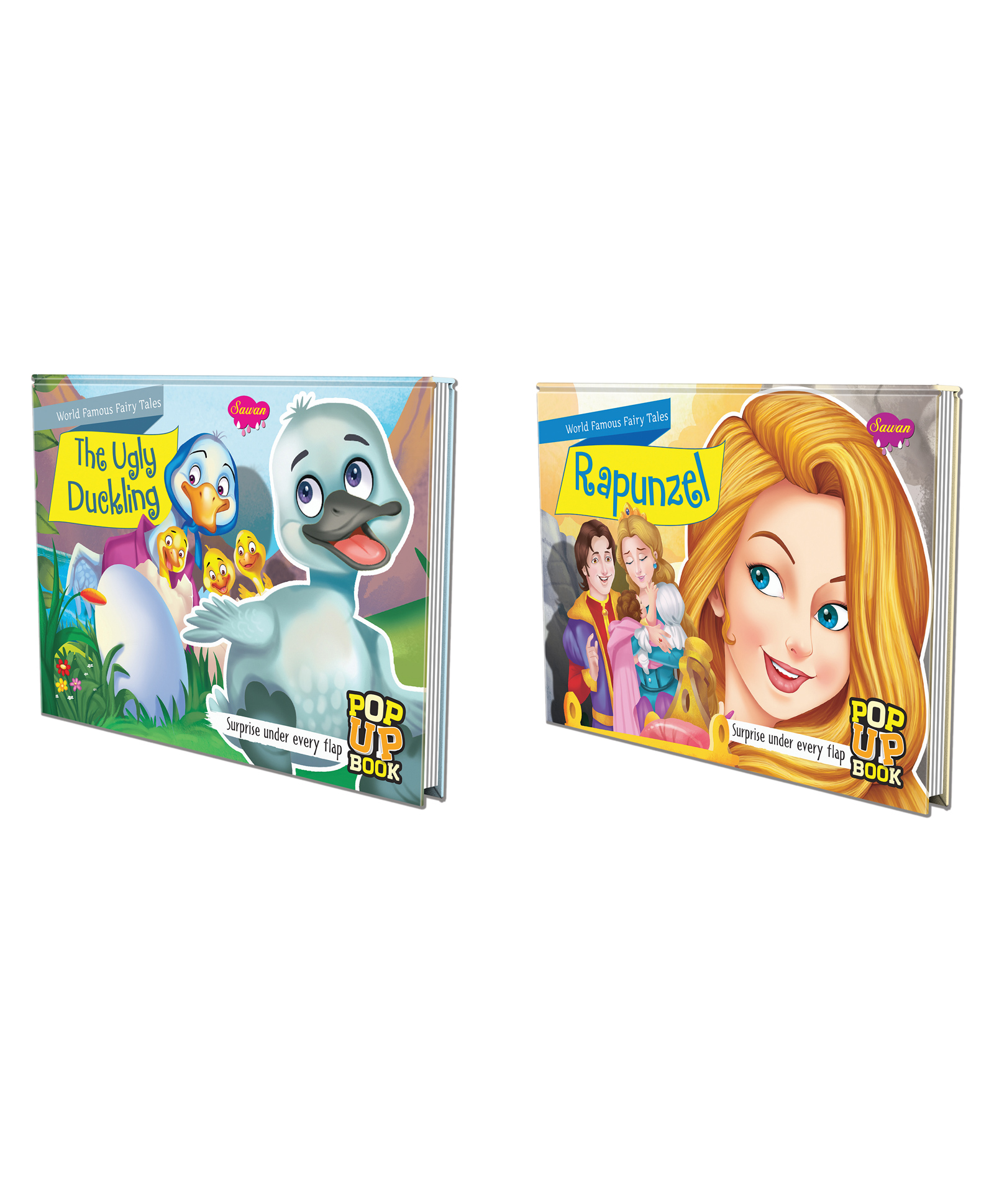 Set of 2 POP UP books World Famous Fairy Tales Rapunzel and The Ugly Duckling Captivating Chronicles of Rapunzel and The Ugly Duckling tales - English-image-45
