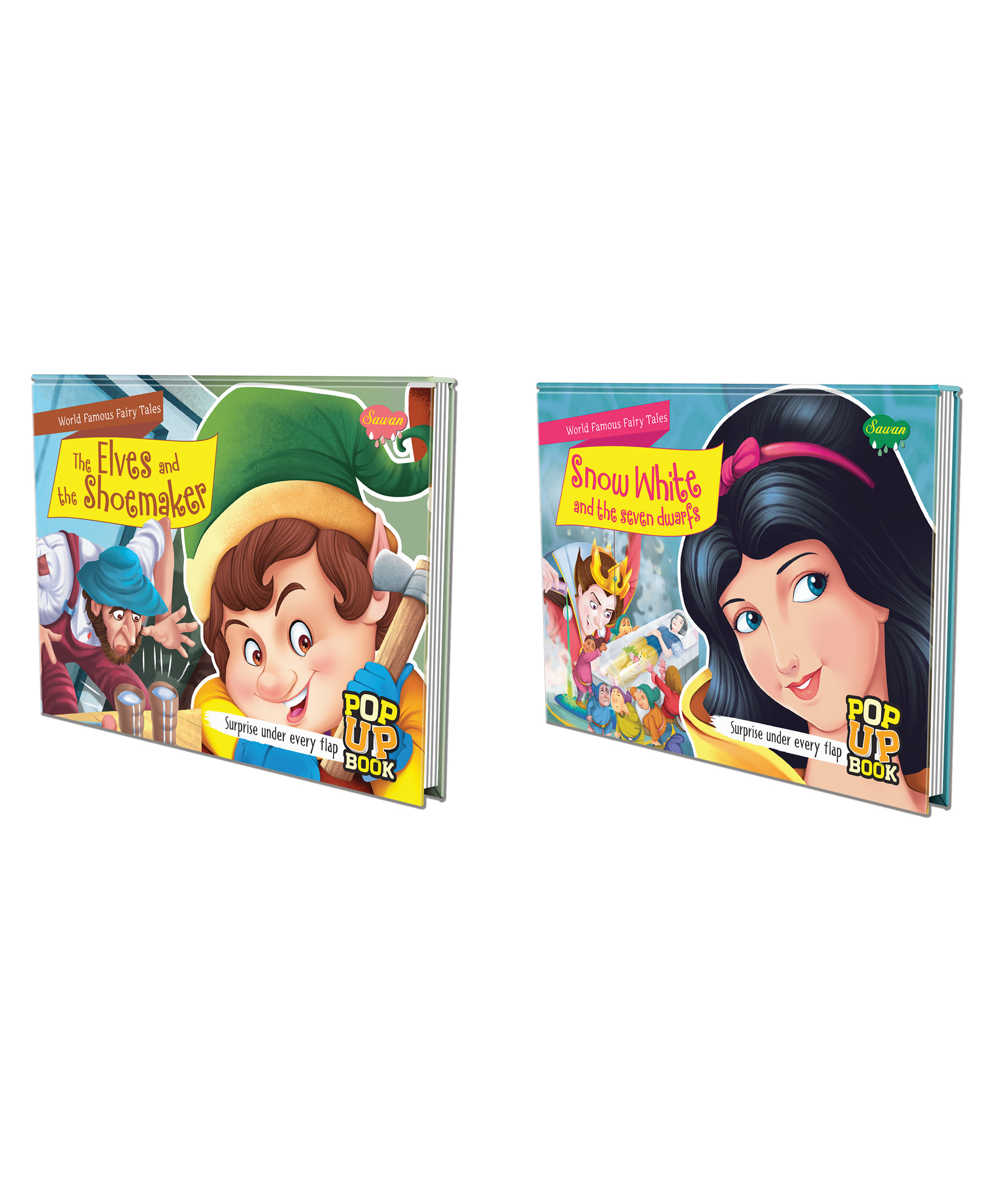 sawan Set of 2 POP UP books World Famous Fairy Tales Snow White and the Seven Dwarfs and The Elves and the Shoemaker'Fantastic Journeys: Little Red Riding Hood and Sinbad's Quest for Treasure' - English-picture-13