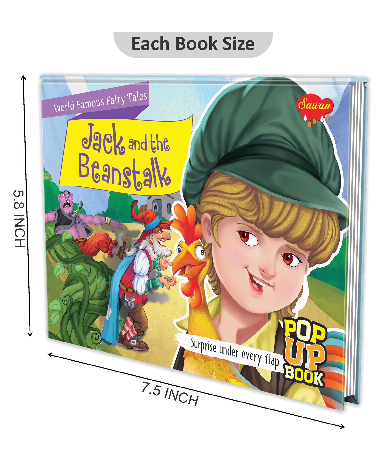 sawan Set of 5 POP UP books World Famous Fairy Tales Puss in Boots , Rapunzel The Ugly Duckling Goldilocks and the Three Bears and Jack and the Beanstalk Five Captivating Fairy Tales from Aladdin to Pinocchio - English-picture-12