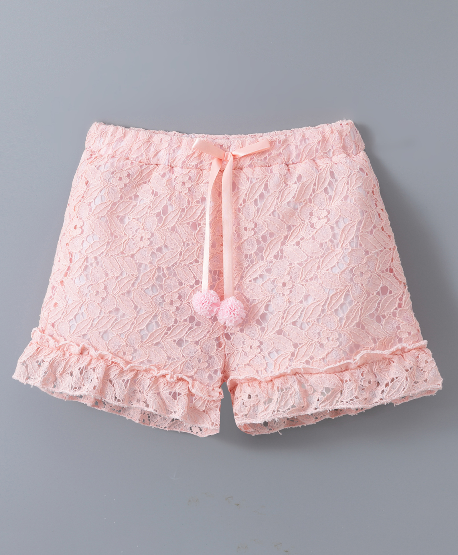 Kookie Kids Shorts With Frill & Floral Design Solid Colour - Pink-picture-36