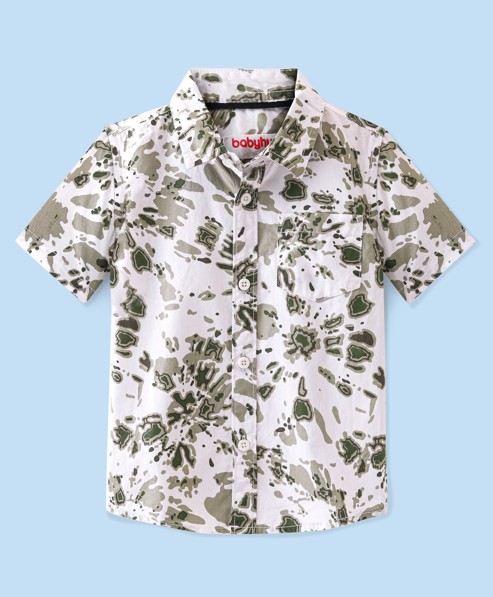 Babyhug 100% Cotton Woven Half Sleeves Shirt Abstract Print - Grey-picture-27